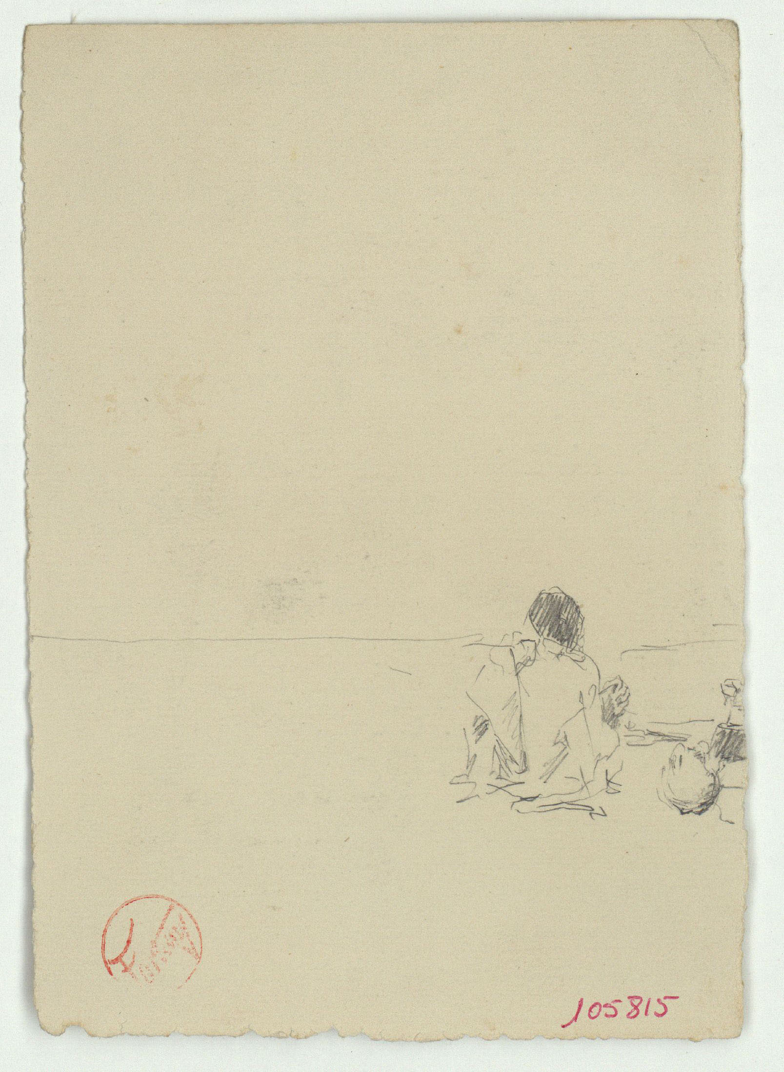 image for: Marià Fortuny - Croquis de figura asseguda - Cap a 1866-1872
