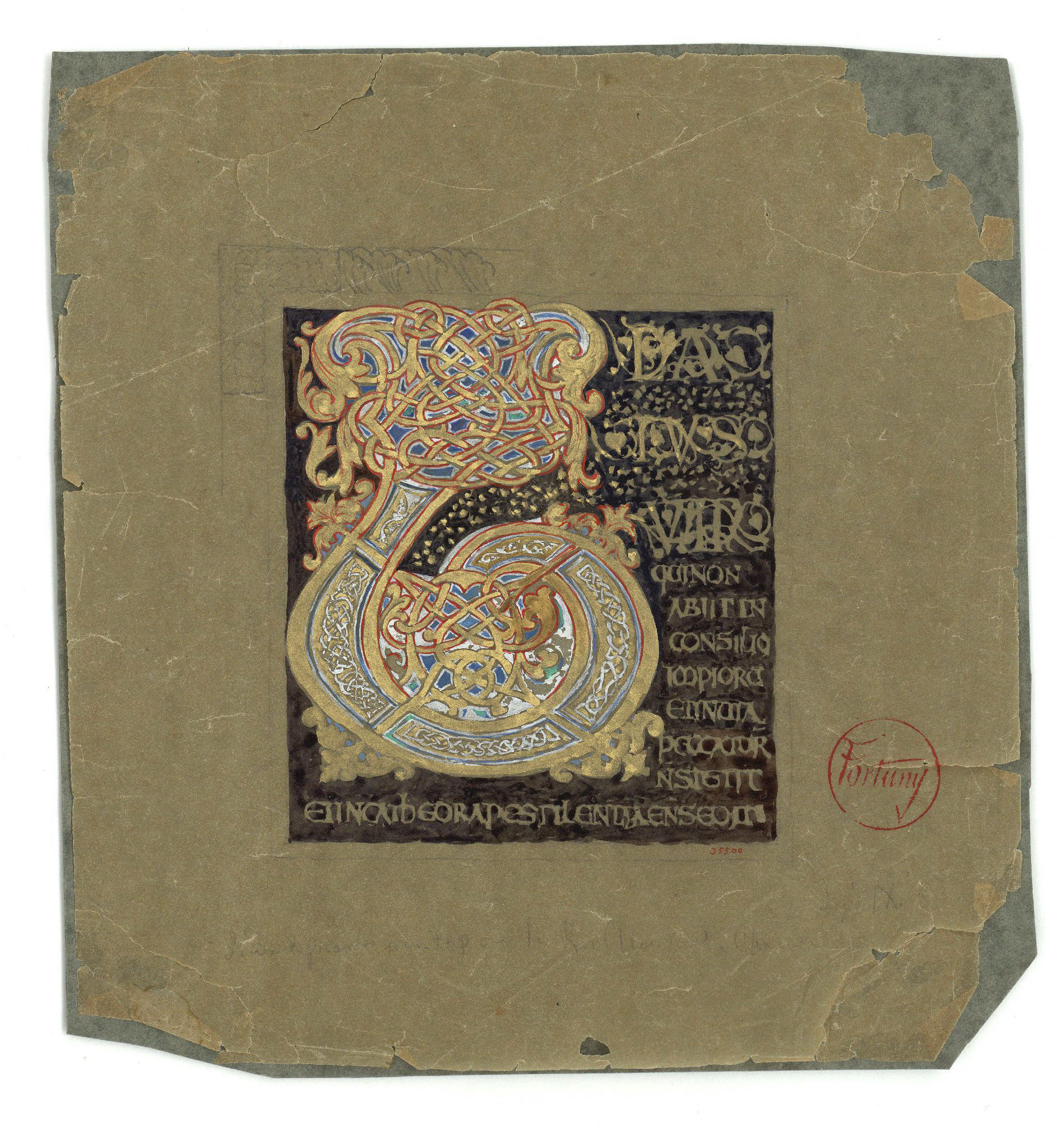 image for: Marià Fortuny - Calc de la lletra inicial d&#039;un manuscrit - Cap a 1867-1870