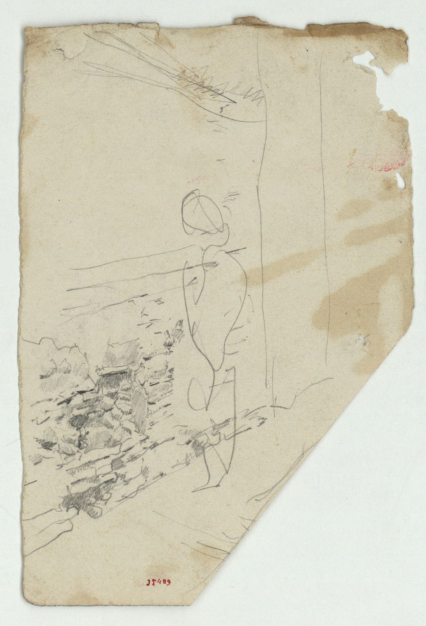 image for: Marià Fortuny - Esbós de figura - Cap a 1870-1872