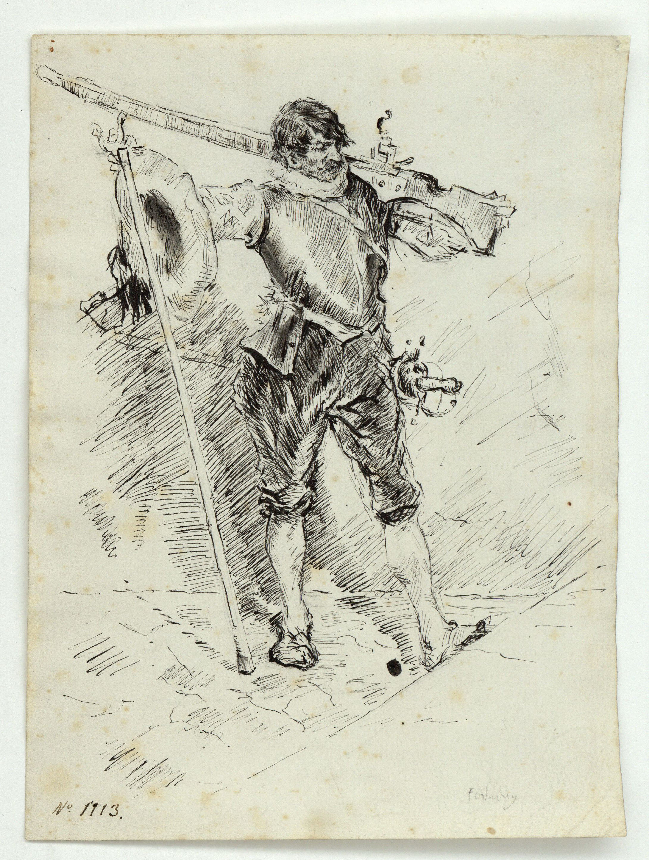 image for: Marià Fortuny - Estudi per al quadre «Arcabusser» - Cap a 1871