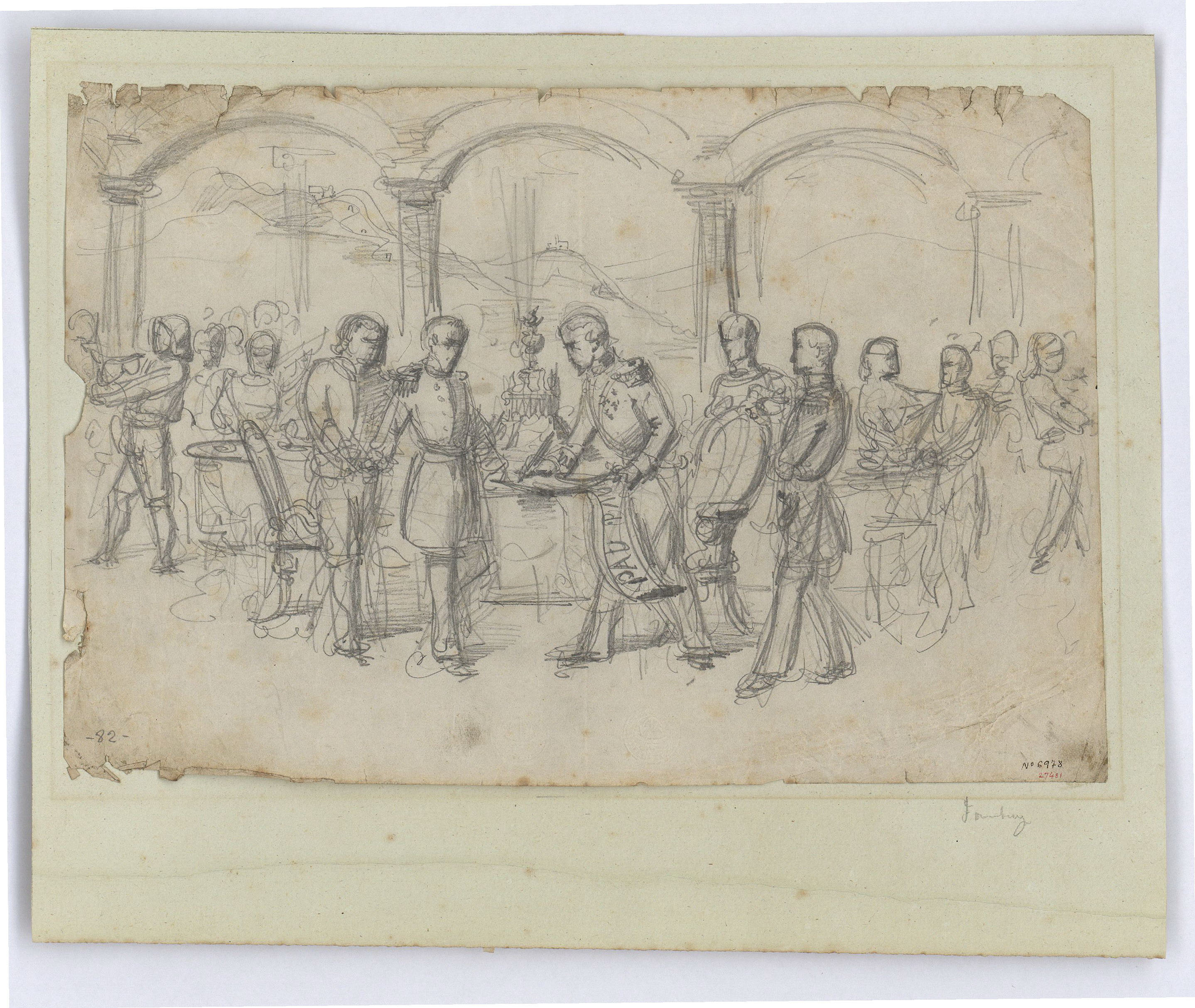 image for: Marià Fortuny - Firma d&#039;un tractat de pau - Cap a 1856-1858