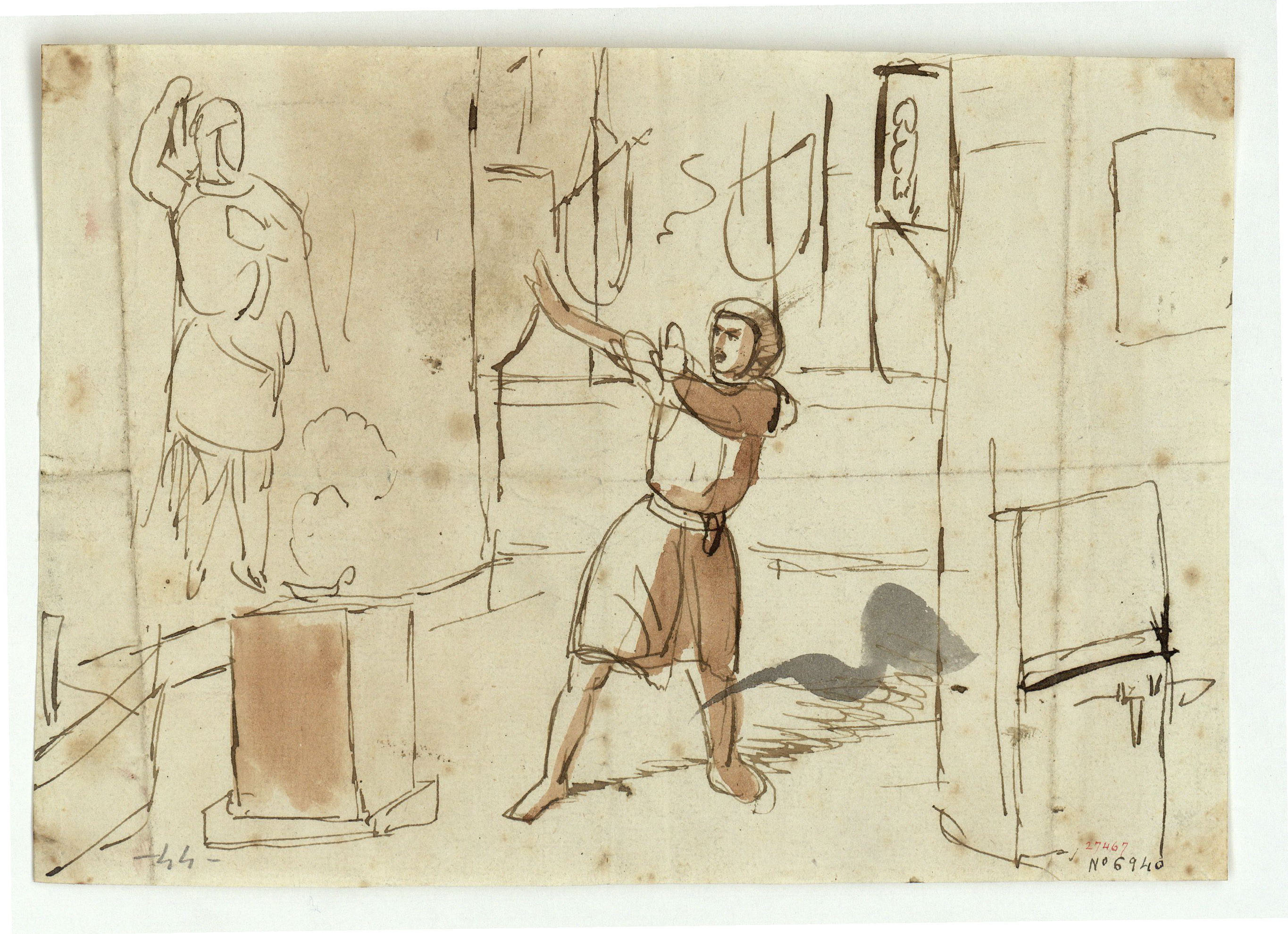 image for: Marià Fortuny - Estudi de composició - Cap a 1856-1858