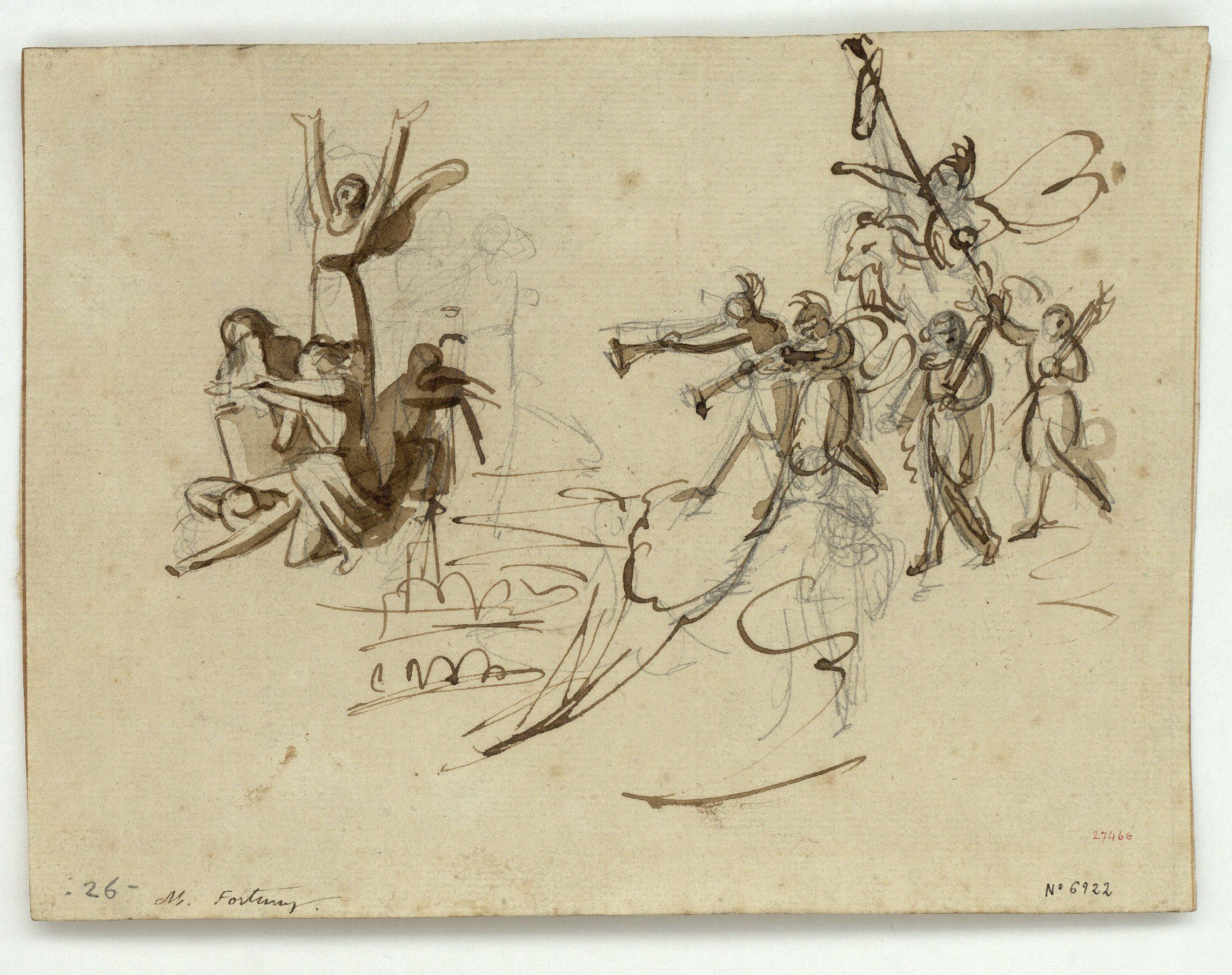 image for: Marià Fortuny - Estudi de composició - Cap a 1856-1858