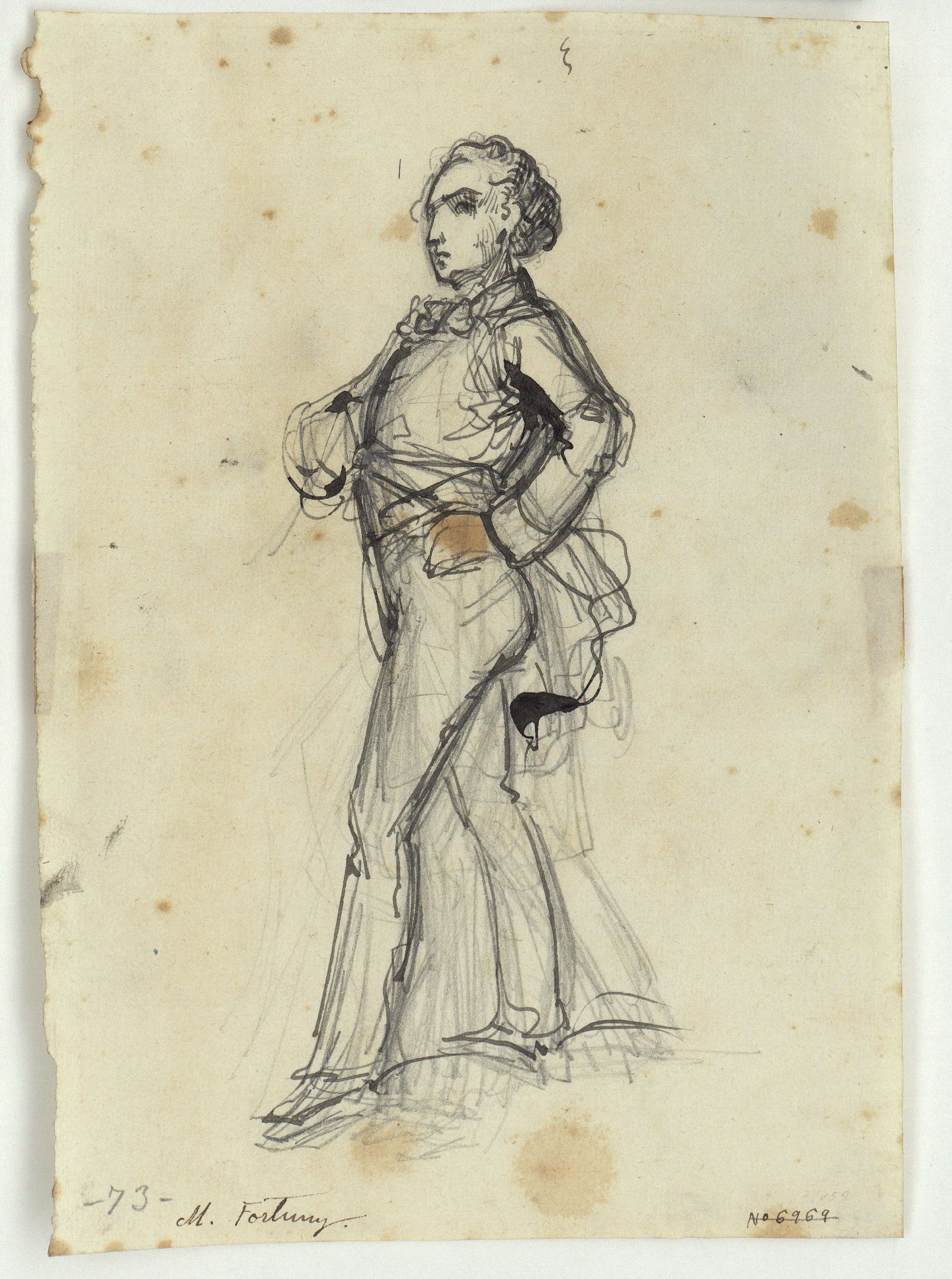 image for: Marià Fortuny - El comte Federico. Il·lustració per a la novel·la «El mendigo hipócrita» d&#039;Alexandre Dumas (fill) - Cap a 1856-1857