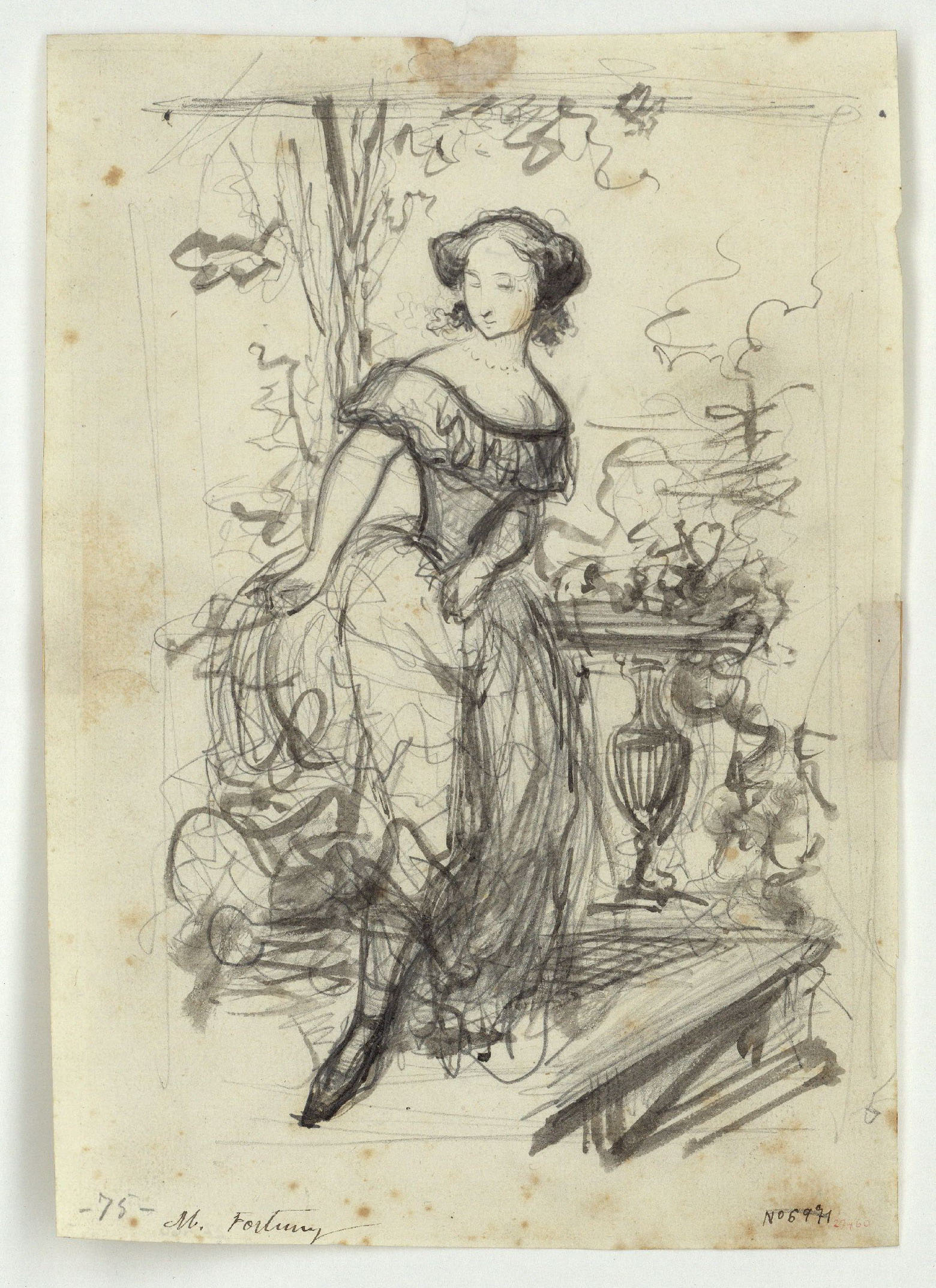 image for: Marià Fortuny - Blanca. Il·lustració per a la novel·la «El mendigo hipócrita» d&#039;Alexandre Dumas (fill) - Cap a 1856-1857