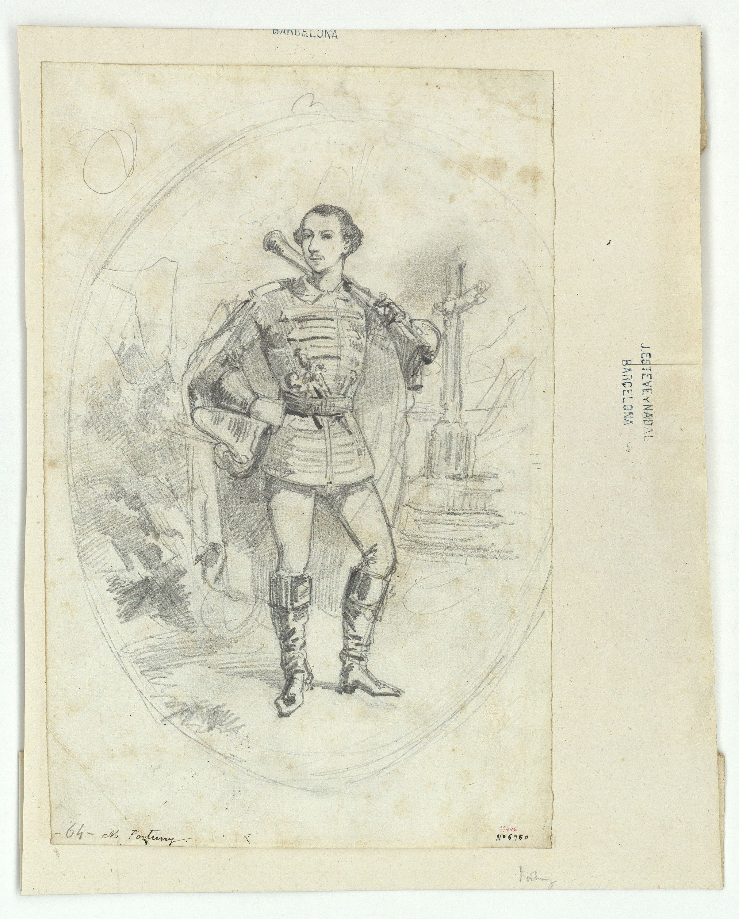 image for: Marià Fortuny - Retrat d&#039;un militar - Cap a 1856-1858