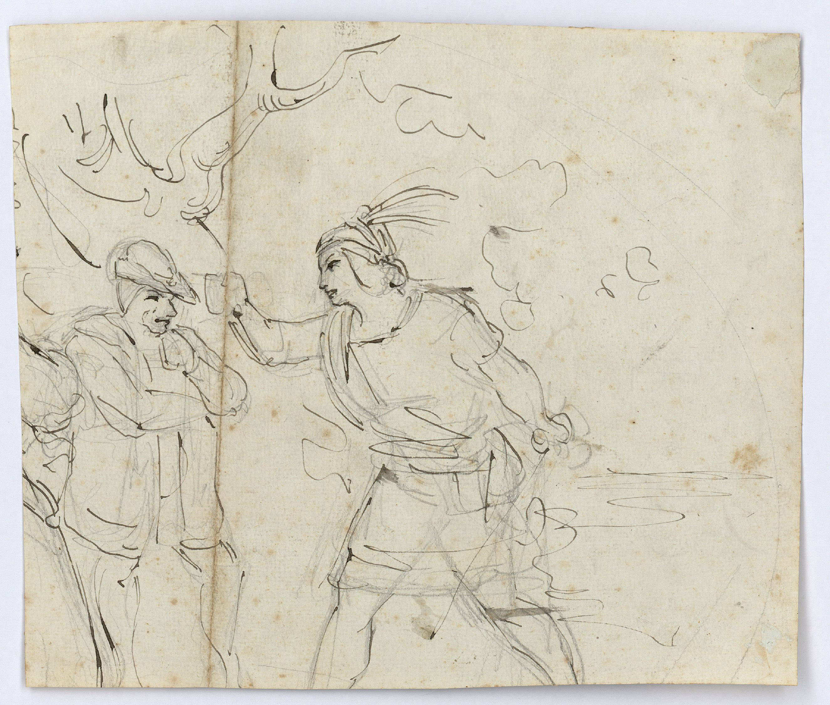 image for: Marià Fortuny - Escena històrica (anvers) / Estudi de composició (revers) - Cap a 1856-1858 [1]