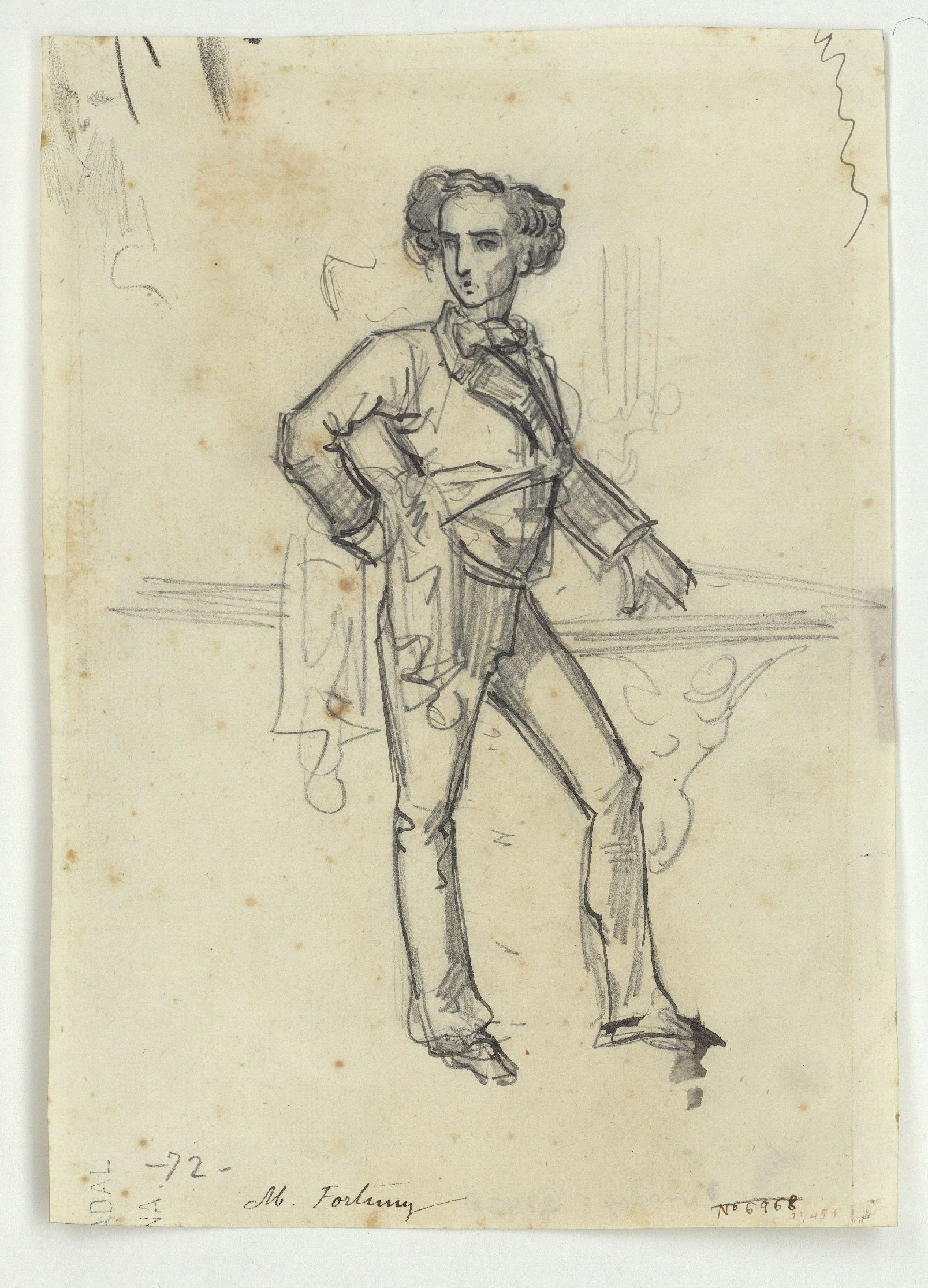 image for: Marià Fortuny - El comte Federico. Il·lustració per a la novel·la «El mendigo hipócrita» d&#039;Alexandre Dumas (fill) (anvers) / El comte Federico. Il·lustració per a la novel·la «El mendigo... - Cap a 1856-1857