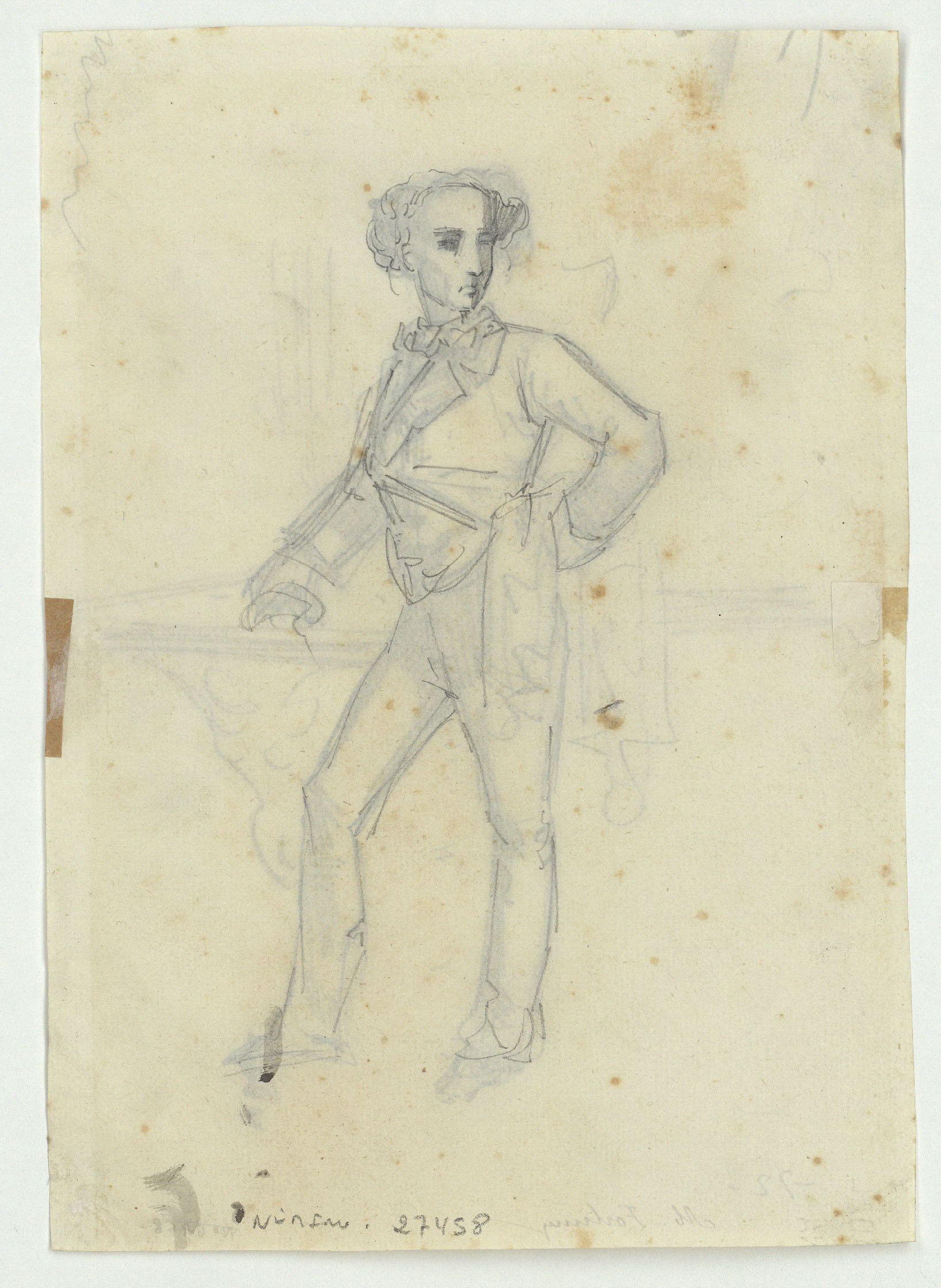 image for: Marià Fortuny - El comte Federico. Il·lustració per a la novel·la «El mendigo hipócrita» d&#039;Alexandre Dumas (fill) (anvers) / El comte Federico. Il·lustració per a la novel·la «El mendigo... - Cap a 1856-1857 [1]