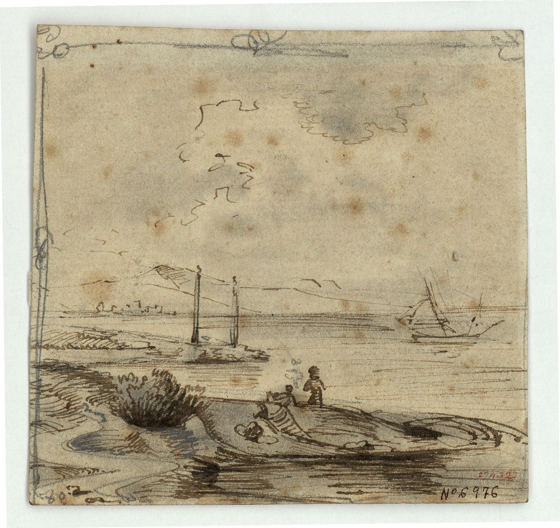 image for: Marià Fortuny - Vista d&#039;una platja - Cap a 1855-1856