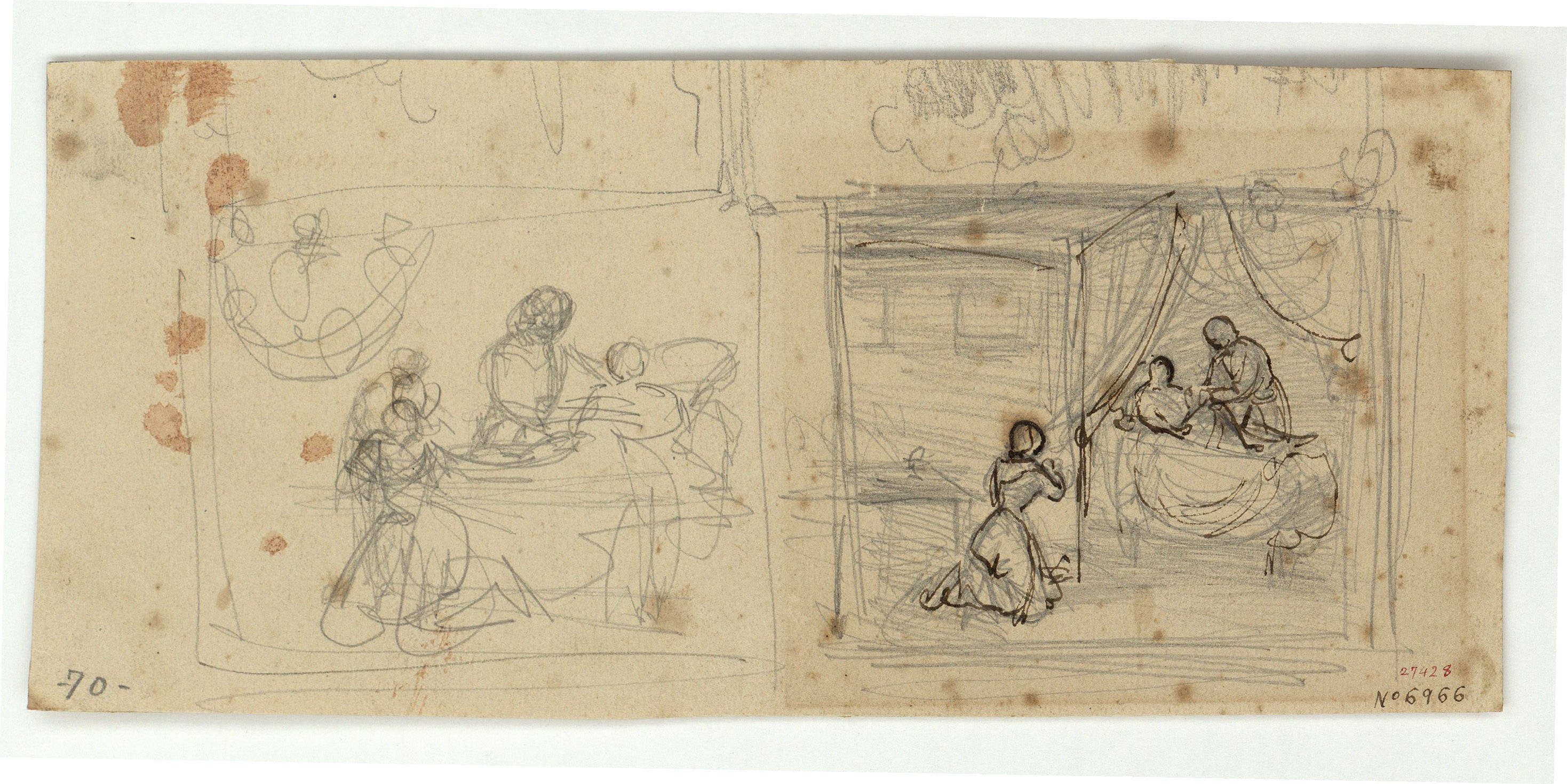 image for: Marià Fortuny - Estudi de composició (anvers) / Estudi de composició (revers) - Cap a 1856-1858