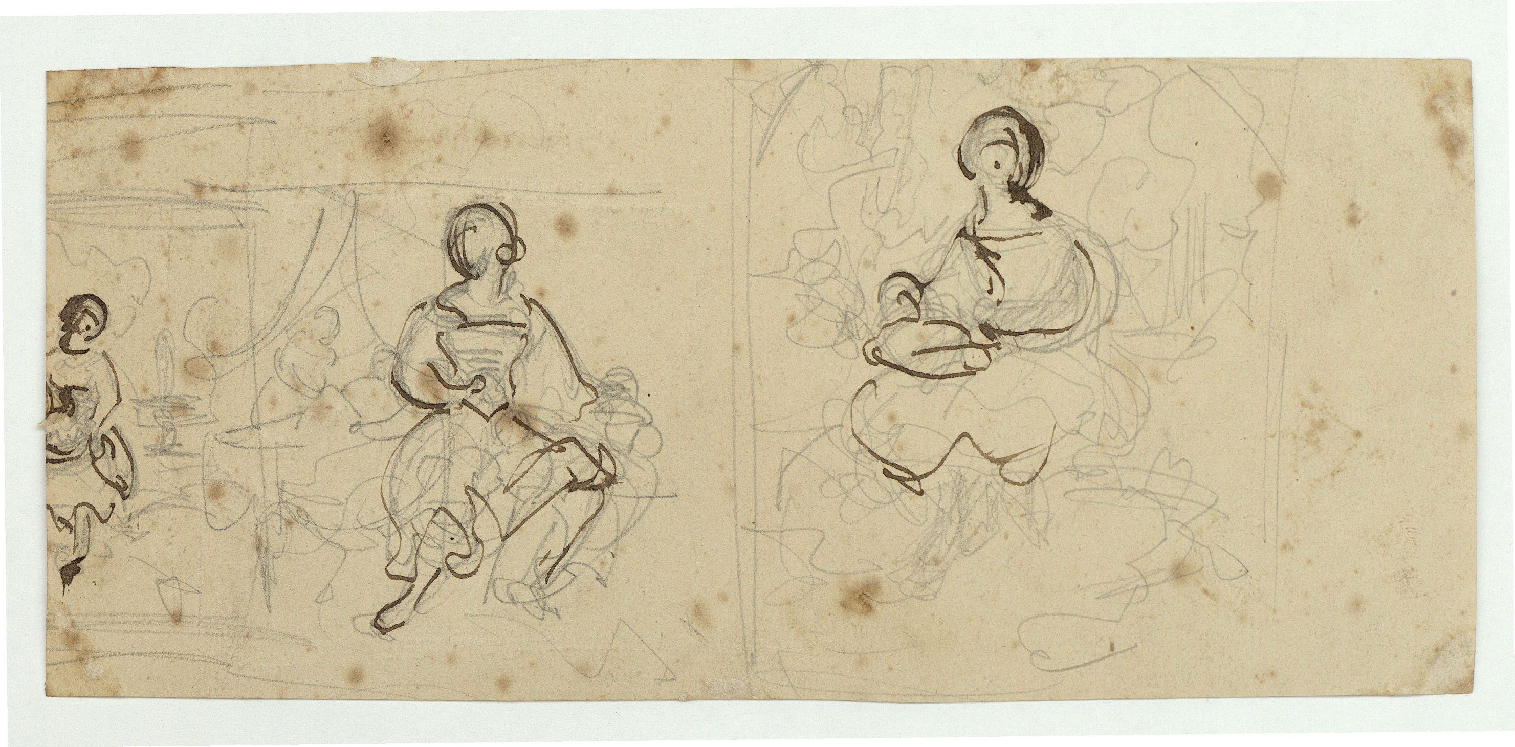 image for: Marià Fortuny - Estudi de composició (anvers) / Estudi de composició (revers) - Cap a 1856-1858 [1]