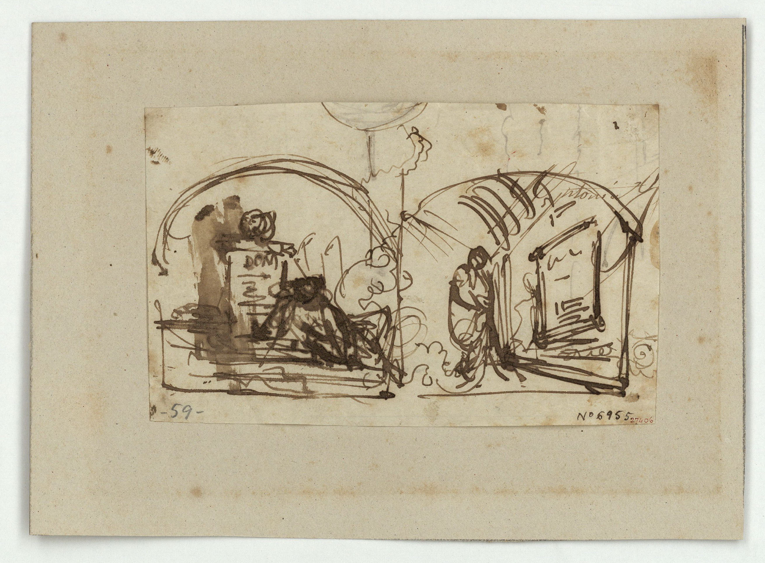 image for: Marià Fortuny - Estudi de composició - Cap a 1856-1858