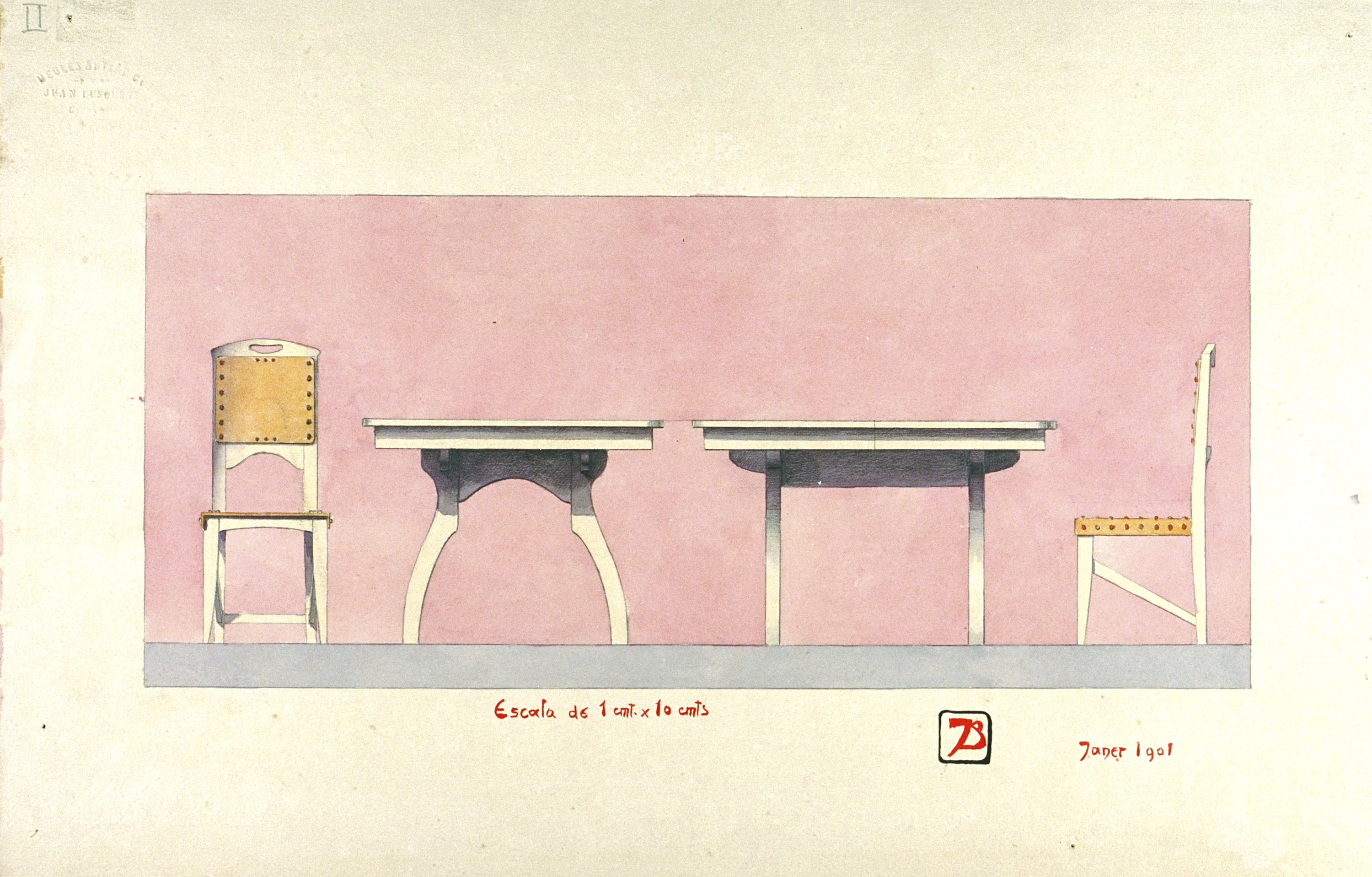 image for: Joan Busquets - Taula i cadira - 1901