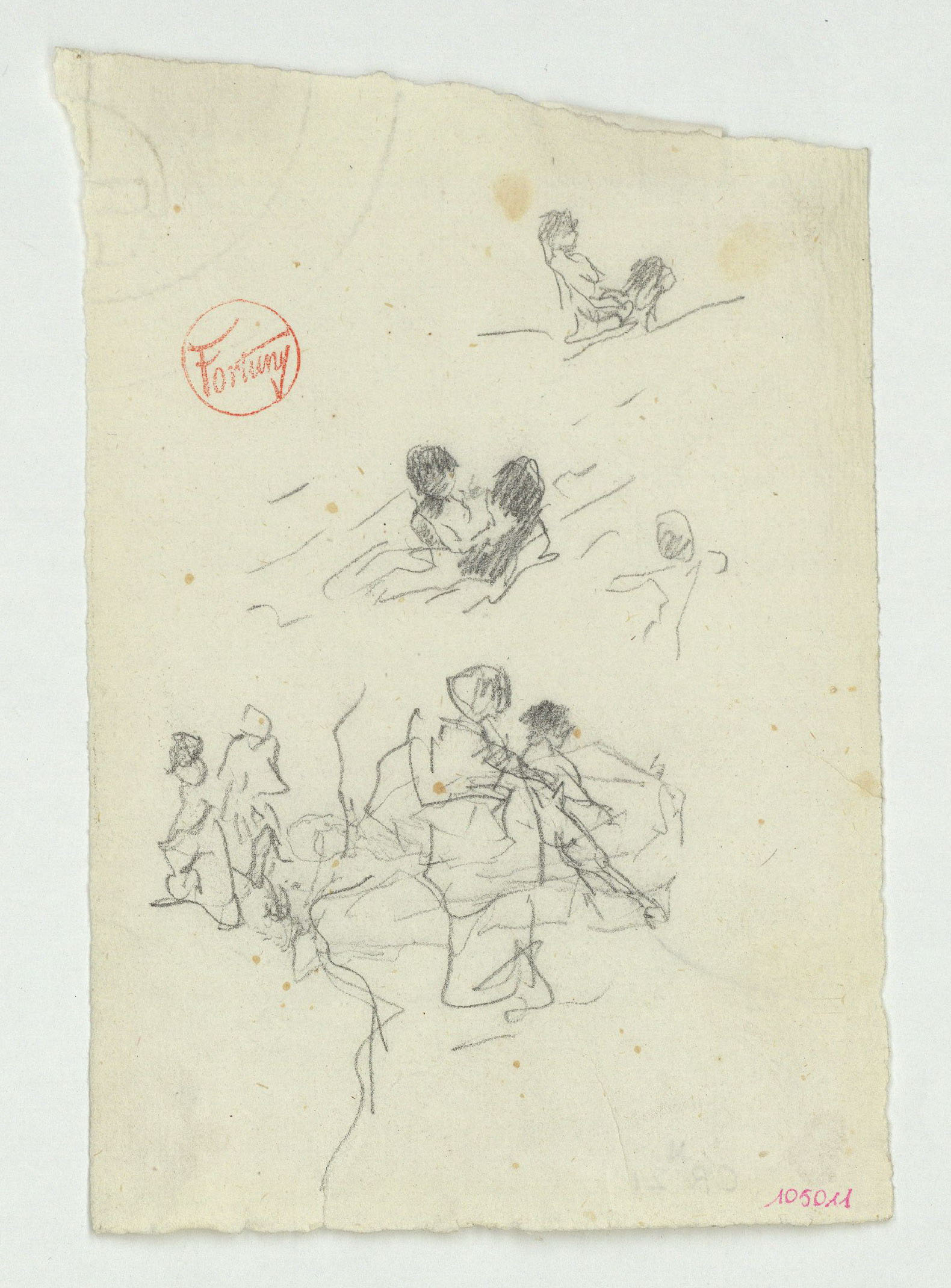 image for: Marià Fortuny - Esbós de figures - Cap a 1874