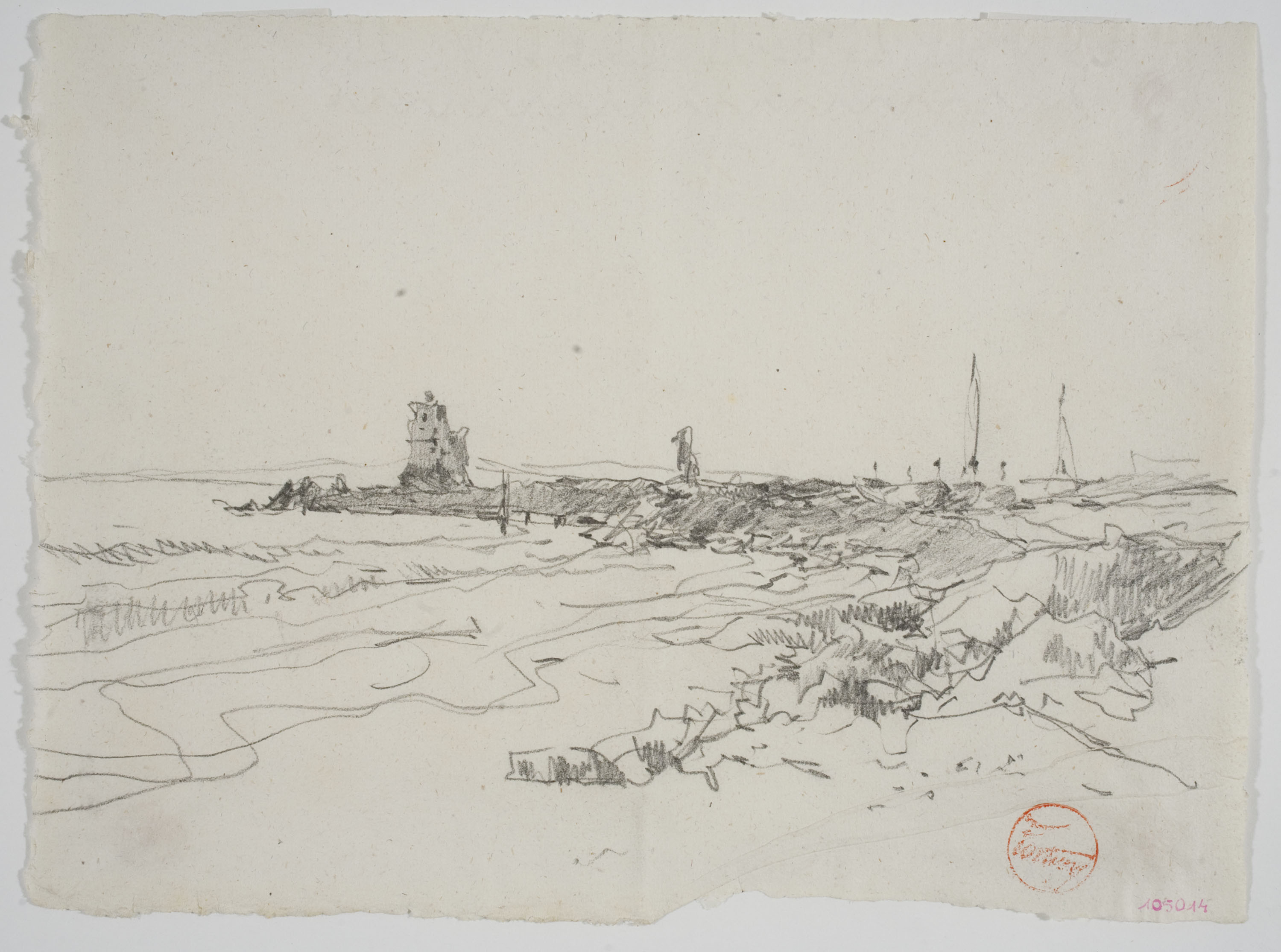 image for: Marià Fortuny - Estudi per al quadre «Platja de Portici» - Cap a 1874