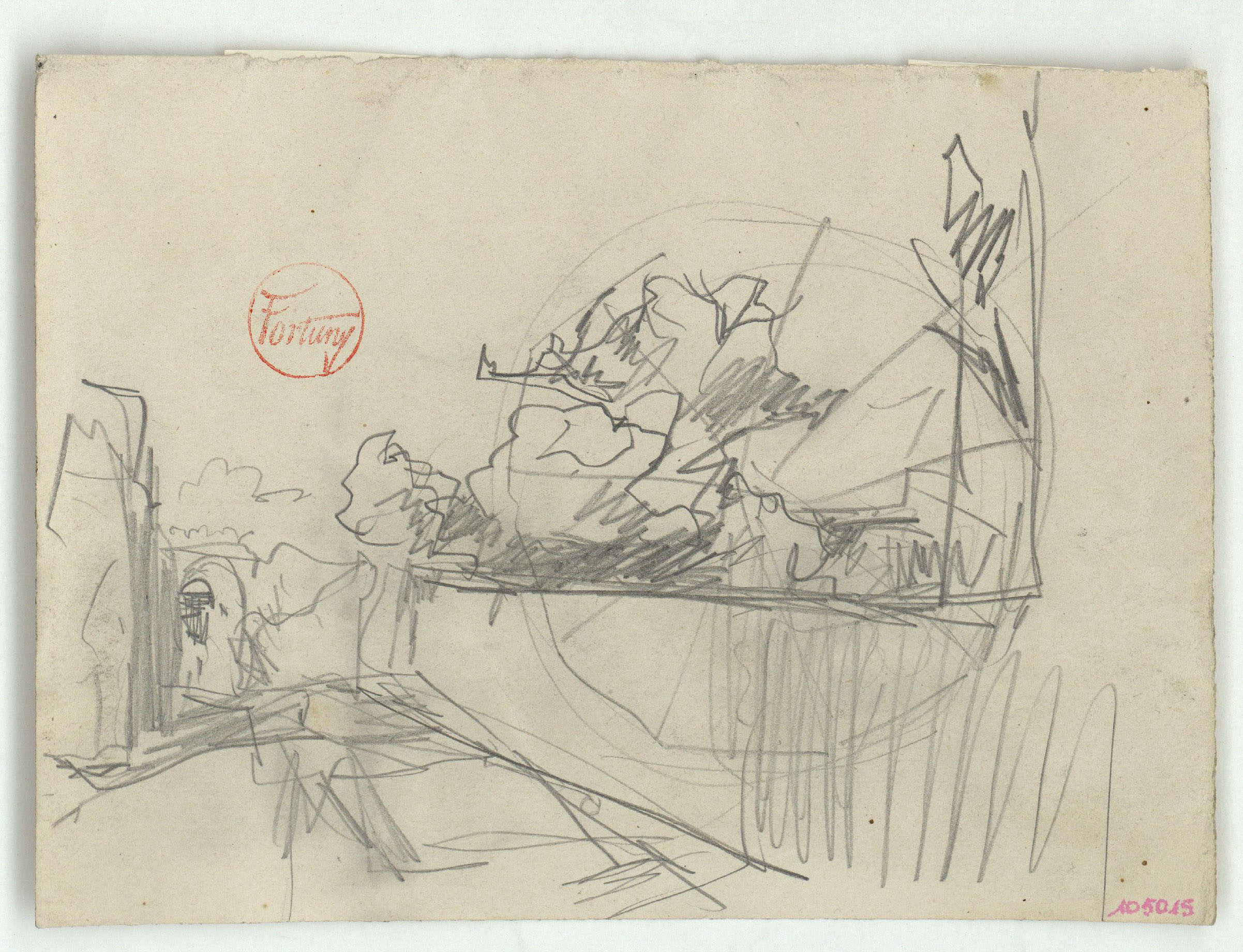 image for: Marià Fortuny - Estudi per al quadre «Platja de Portici» - Cap a 1874