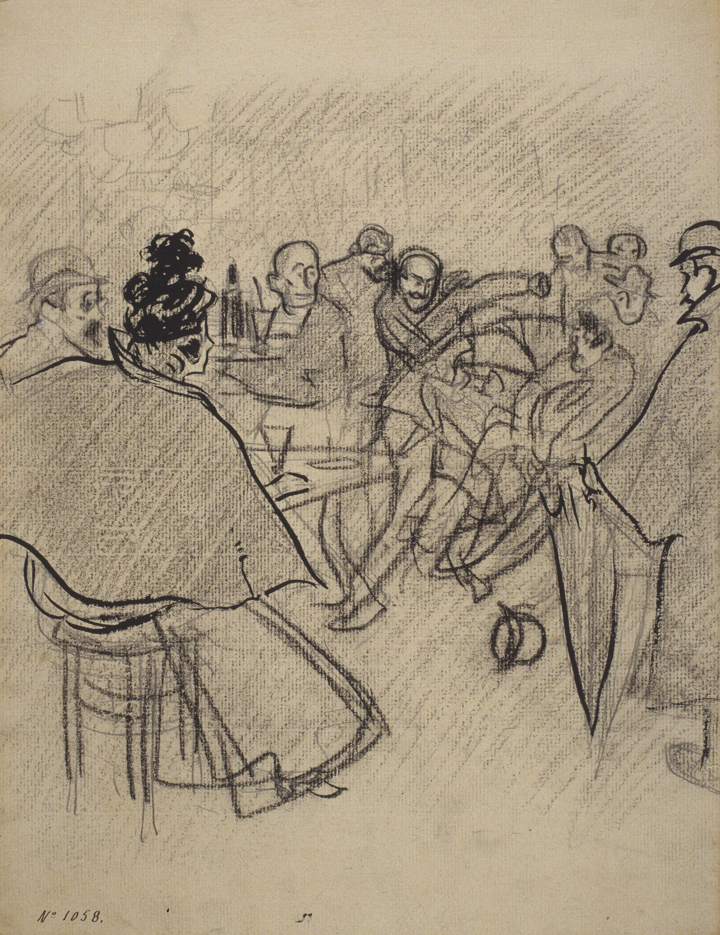 image for: Ramon Casas - Baralla en un cafè - Cap a 1890-1900