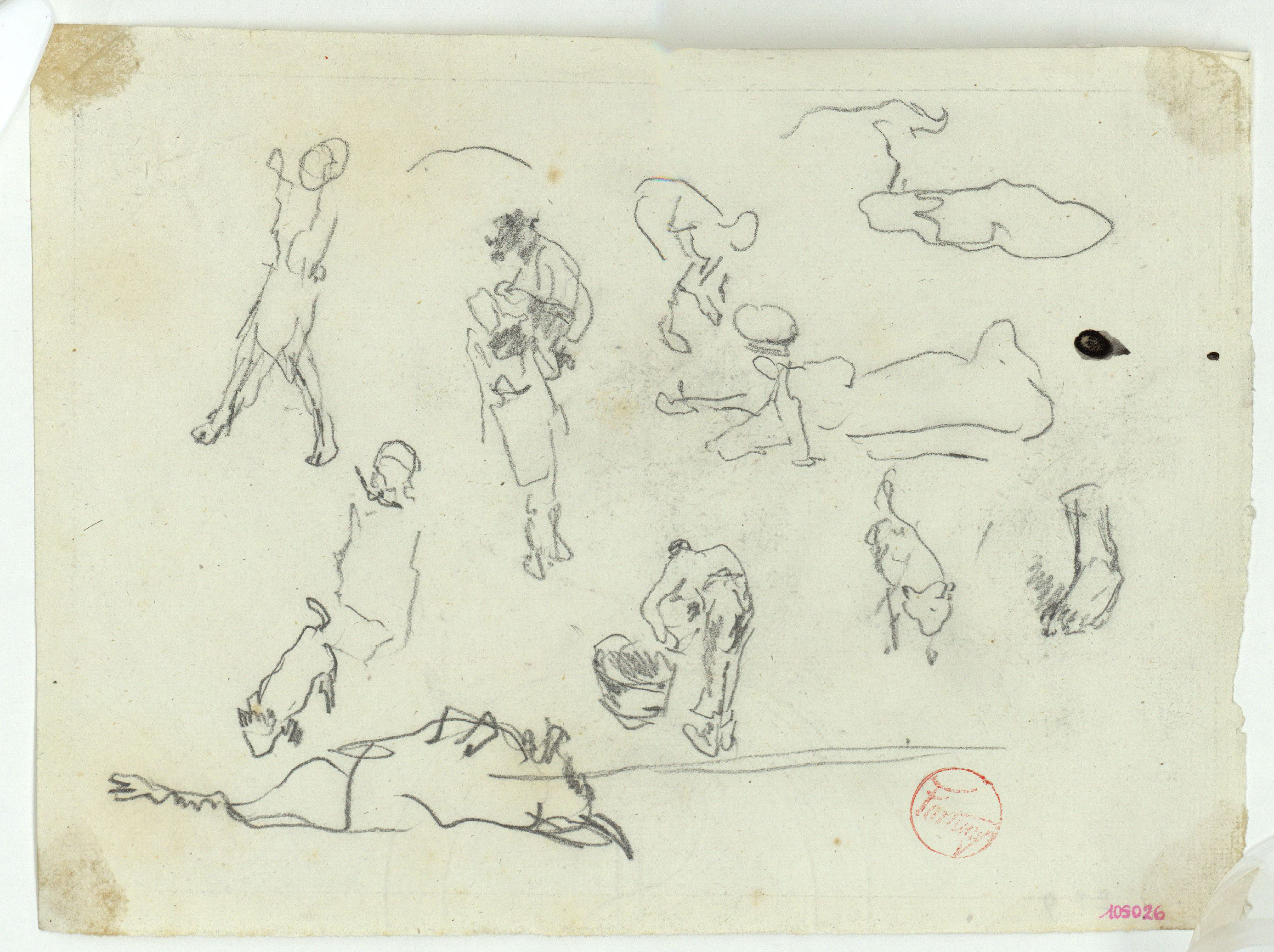 image for: Marià Fortuny - Estudi per al quadre «L&#039;escorxador de Portici» - Cap a 1874