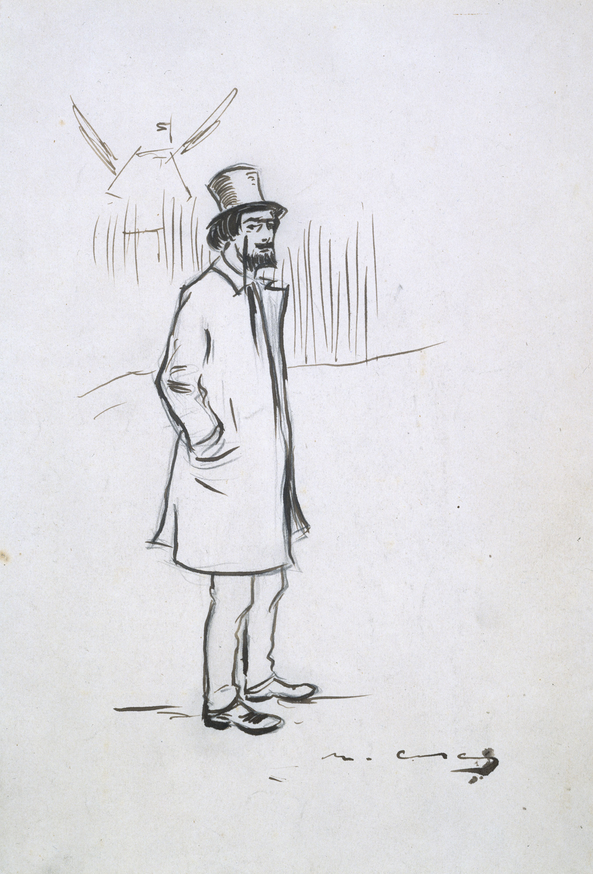 image for: Ramon Casas - Estudi per al quadre «Retrat d&#039;Erik Satie» - Cap a 1891