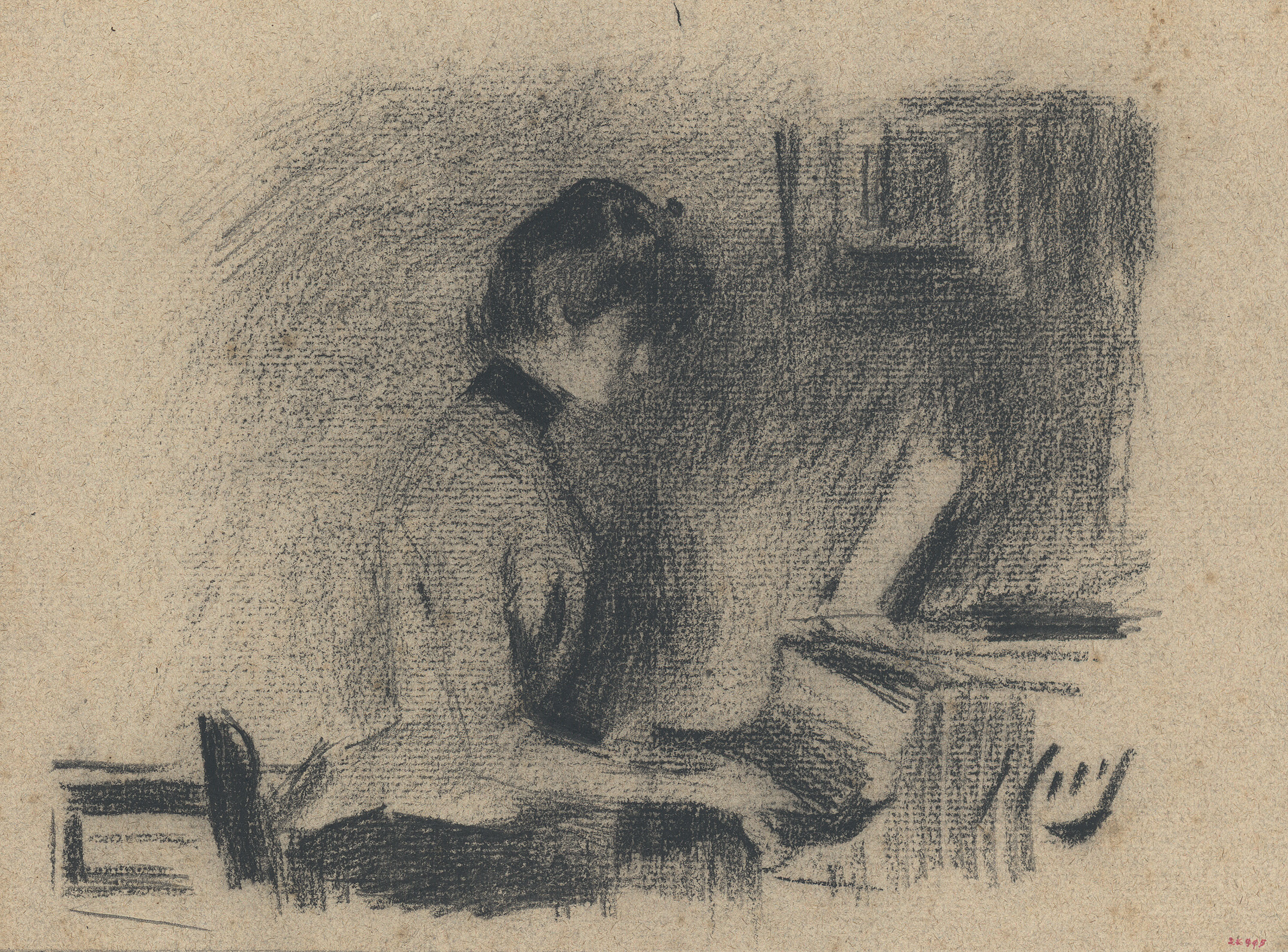 image for: Ramon Casas - Srta. A... al piano - Cap a 1892