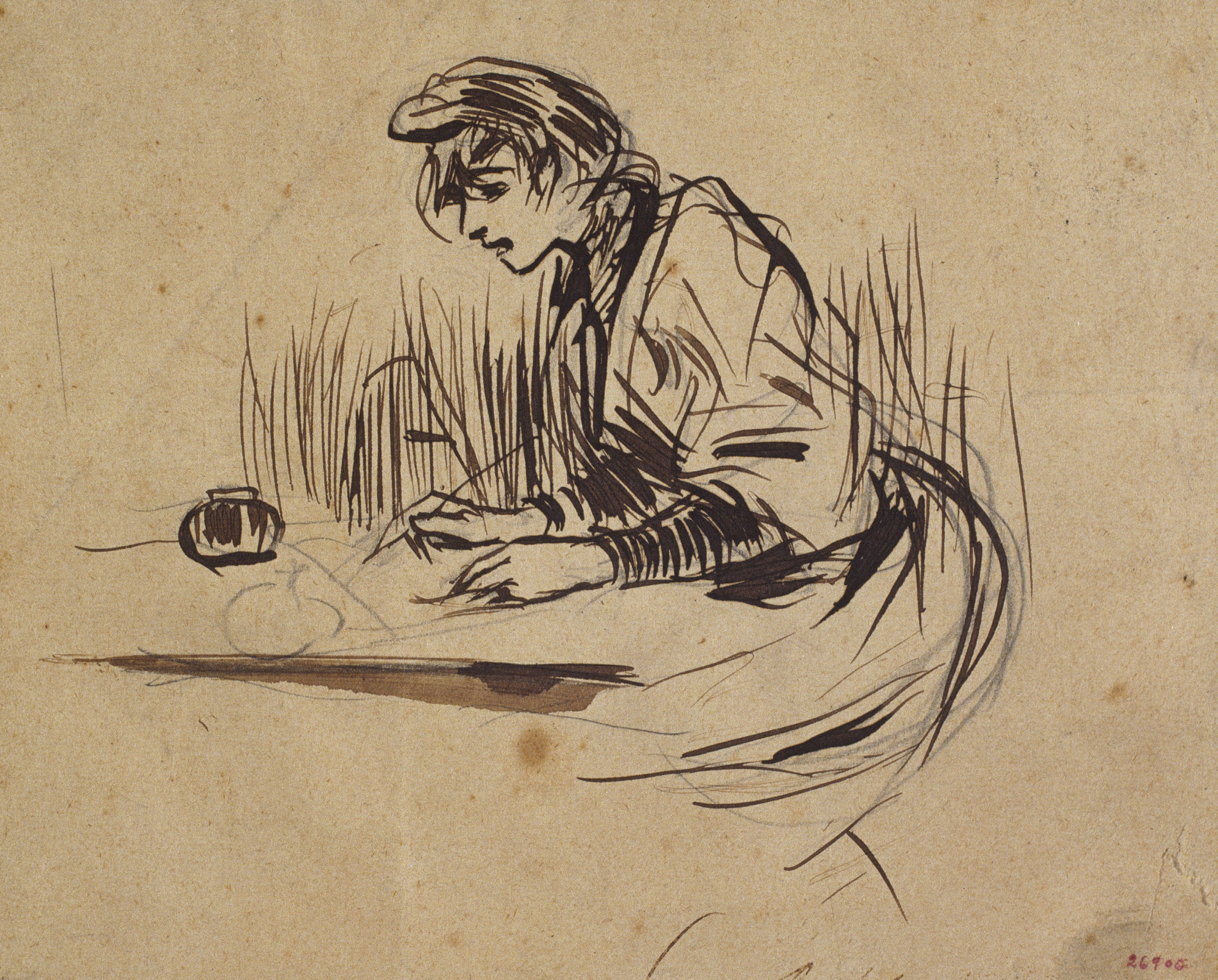 image for: Ramon Casas - Dona escrivint una carta - 1892