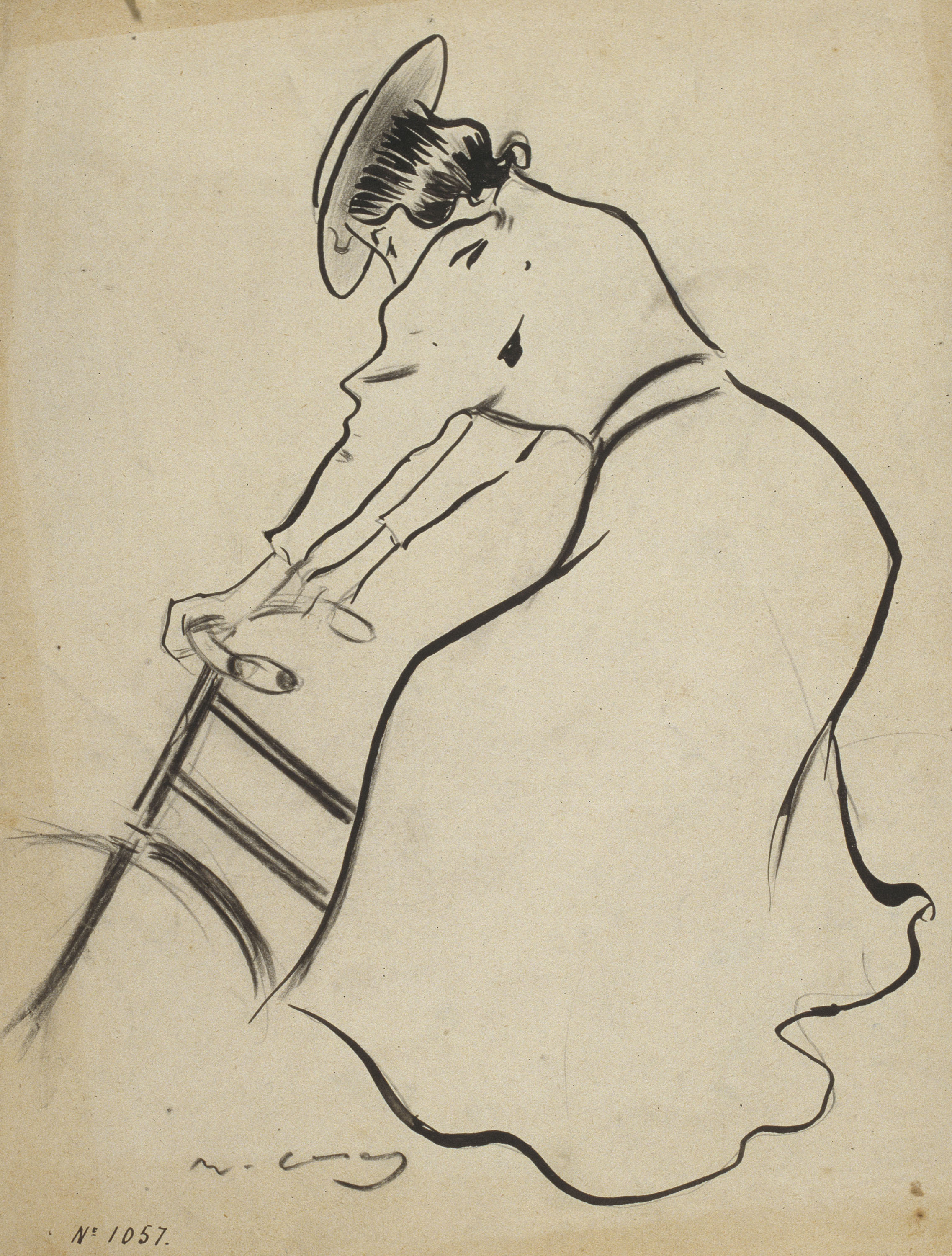 image for: Ramon Casas - Una ciclista. Estudi per a cartell - Cap a 1899