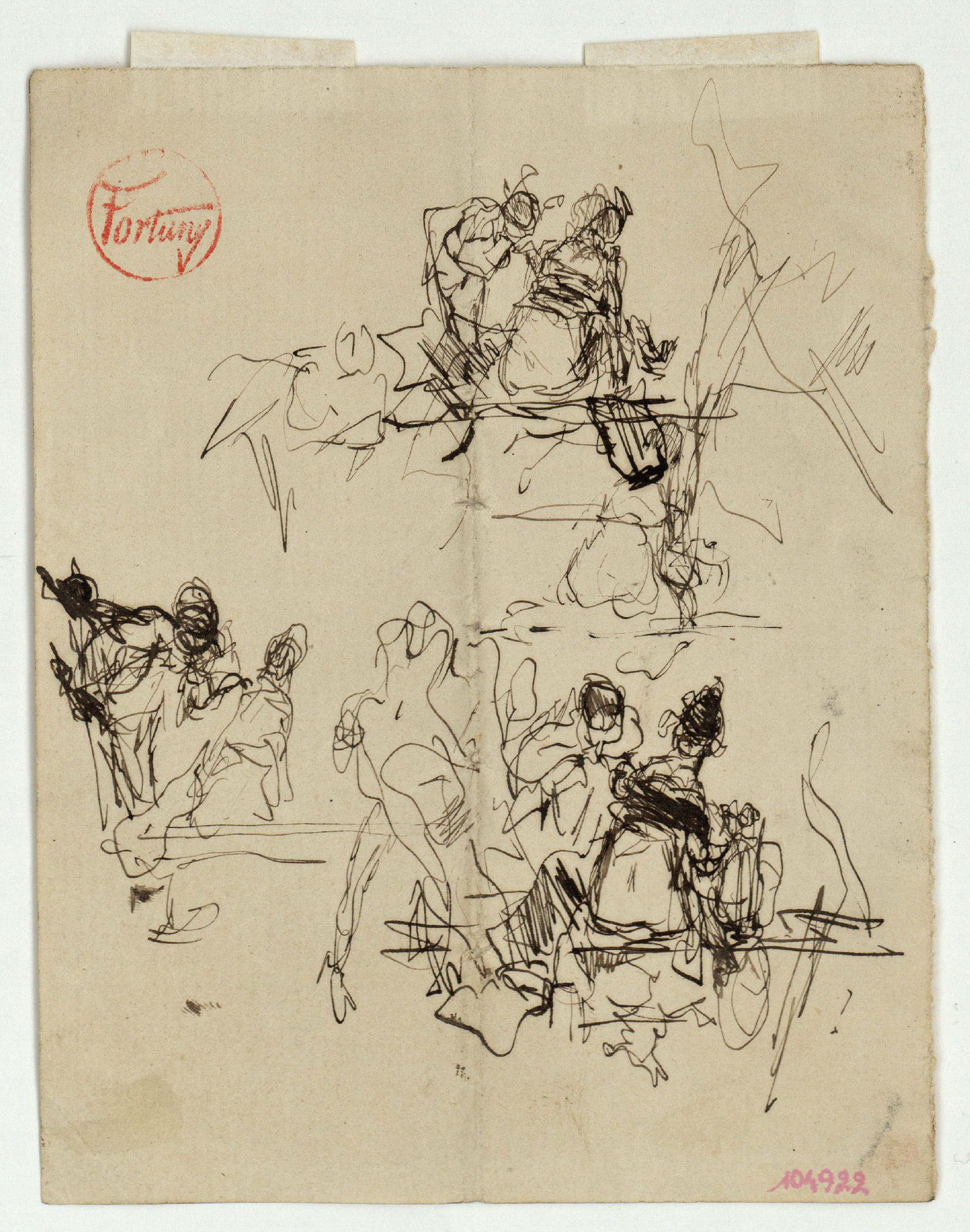 image for: Marià Fortuny - Estudi per al quadre «El jardí dels poetes» - Cap a 1871