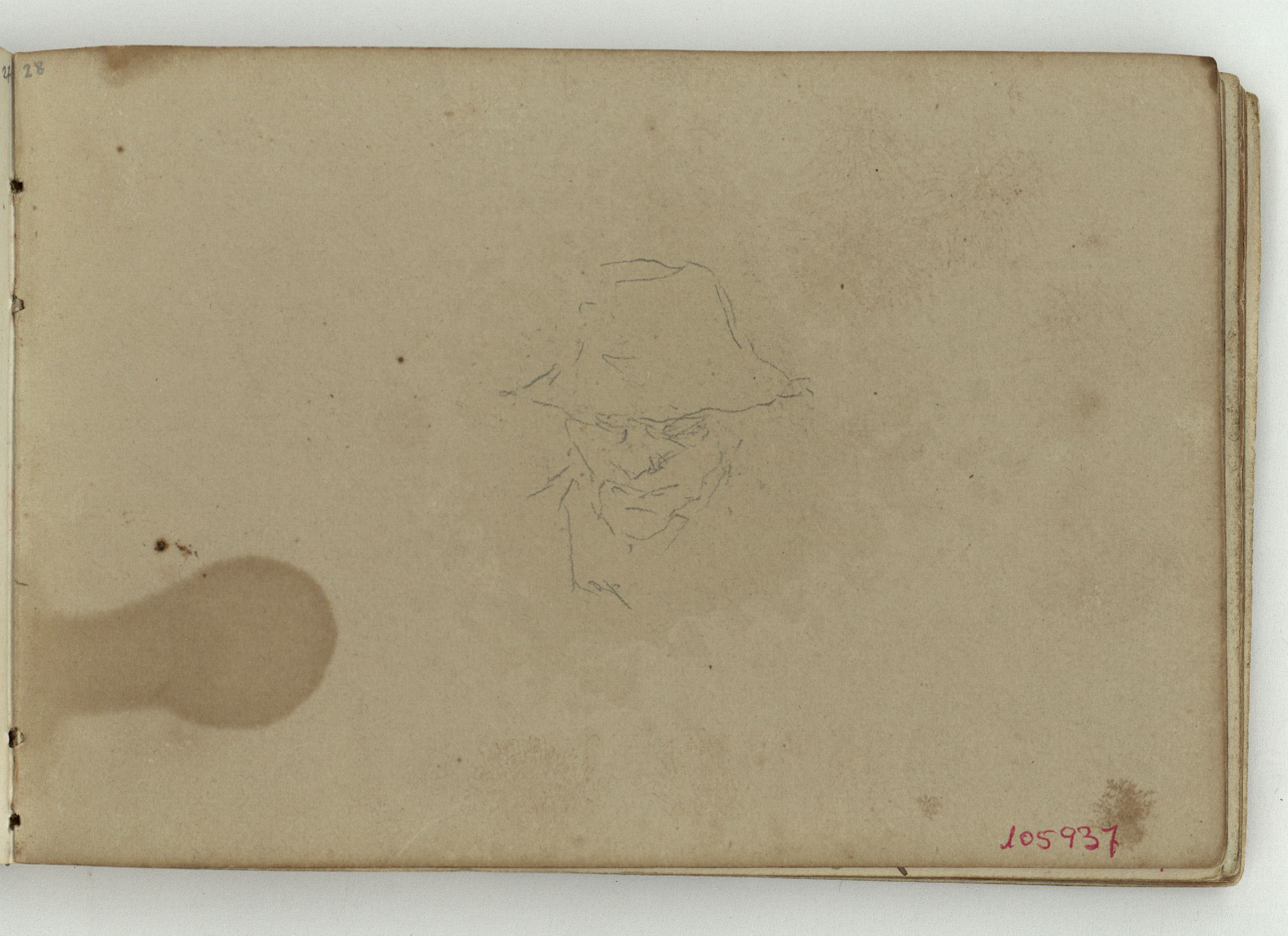 image for: Marià Fortuny - Retrat masculí (anvers) / Paisatge (revers) - Cap a 1866-1872