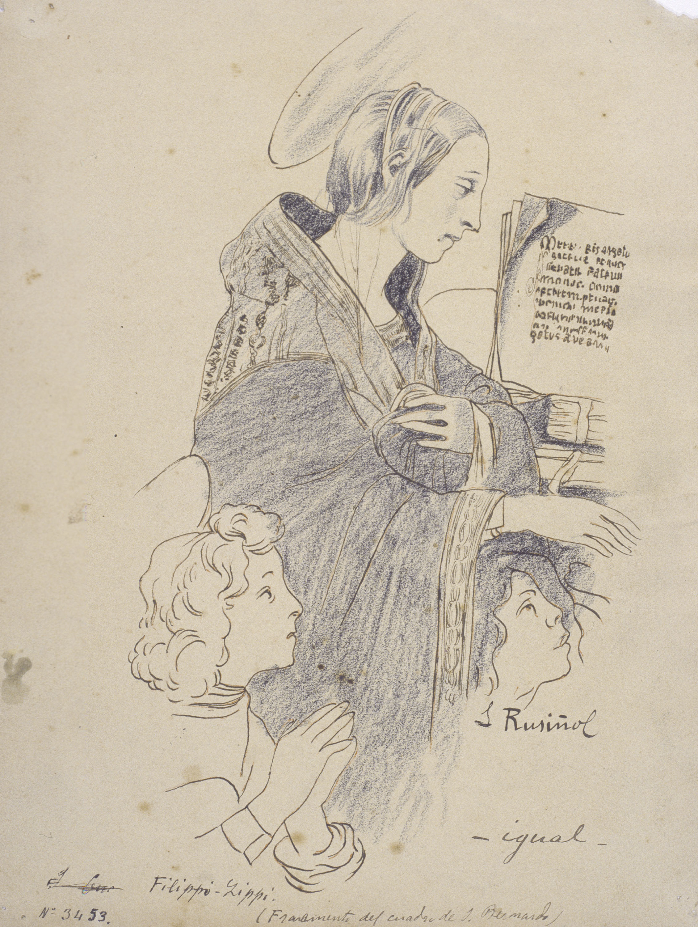 image for: Santiago Rusiñol - Mare de Déu de la «Visió de sant Bernat» de Filippo Lippi - 1894