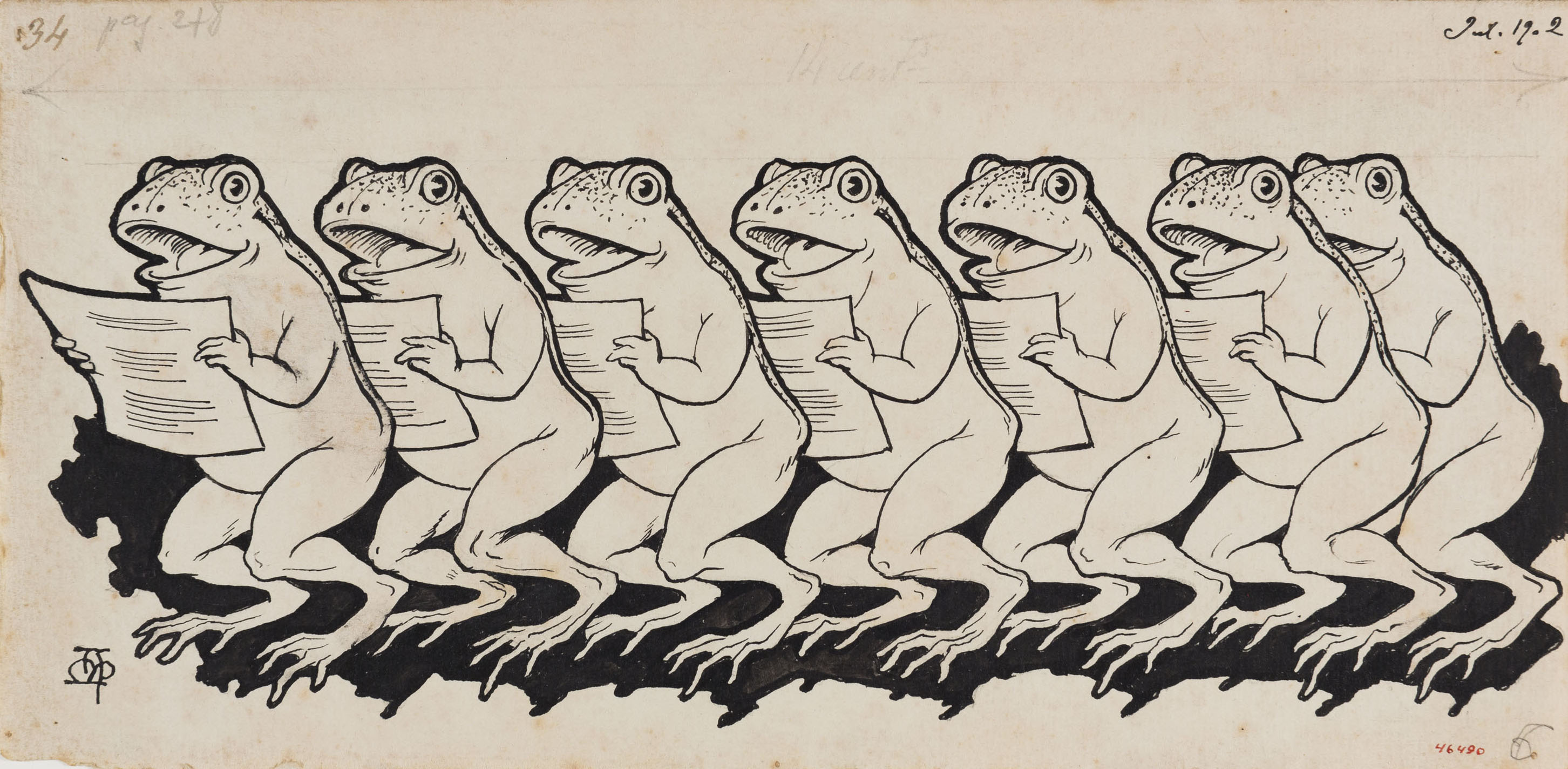 image for: Apel·les Mestres - Fris d&#039;una coral de granotes. Culdellàntia per al poema «Liliana» d&#039;Apel·les Mestres - 1902