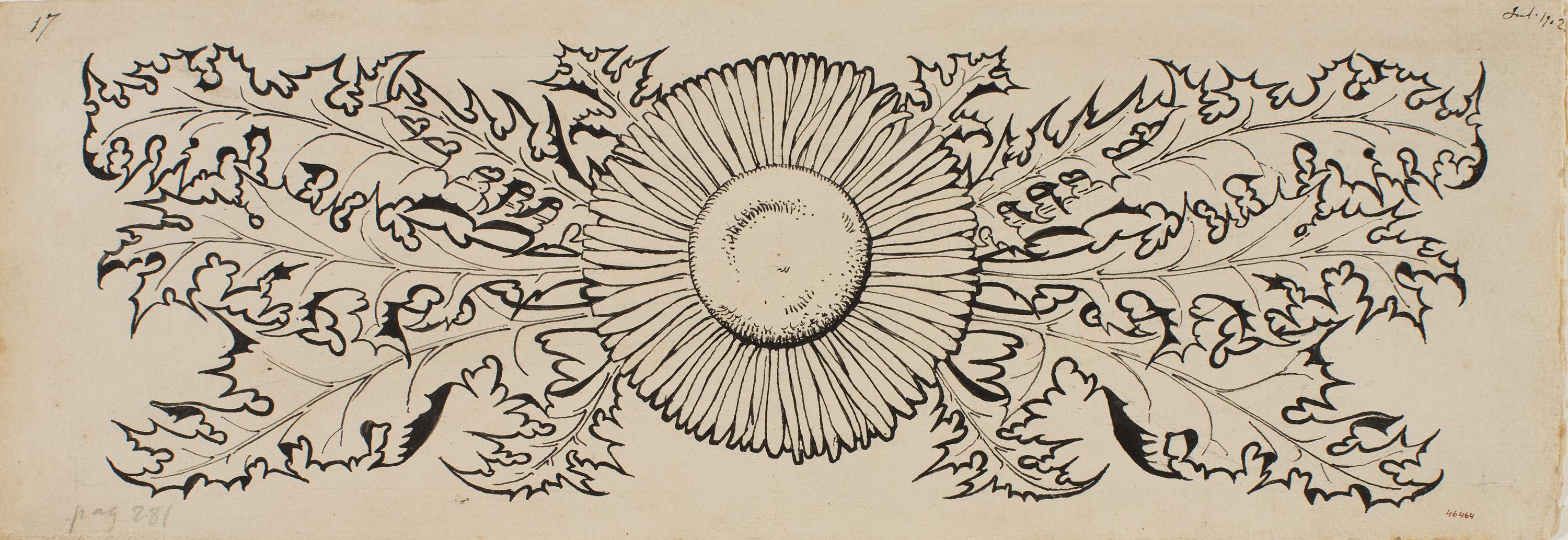 image for: Apel·les Mestres - Flor i fulles. Capçalera de pàgina per al poema «Liliana» d&#039;Apel·les Mestres - 1902