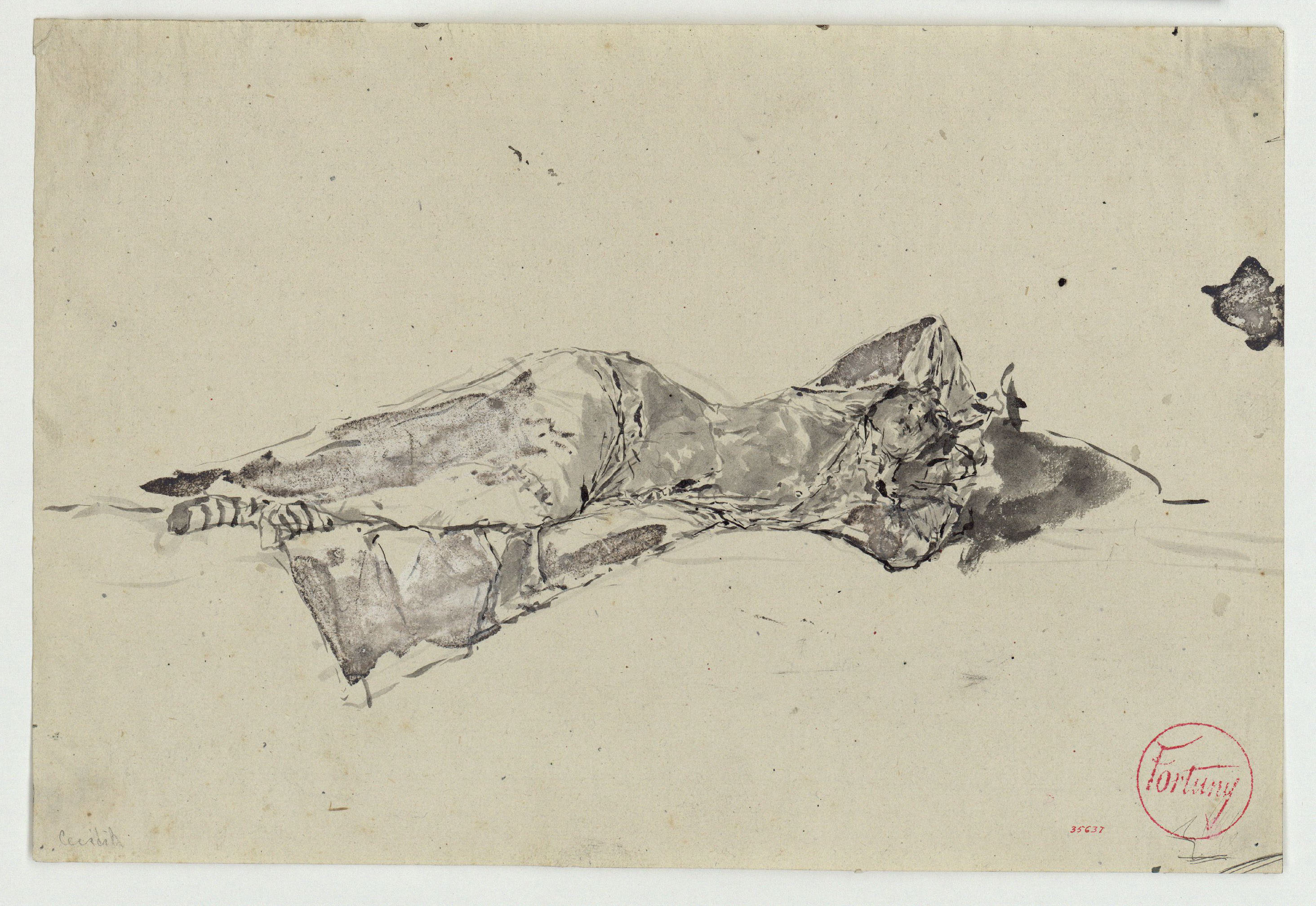 image for: Marià Fortuny - Figura femenina ajaguda - Cap a 1870-1874