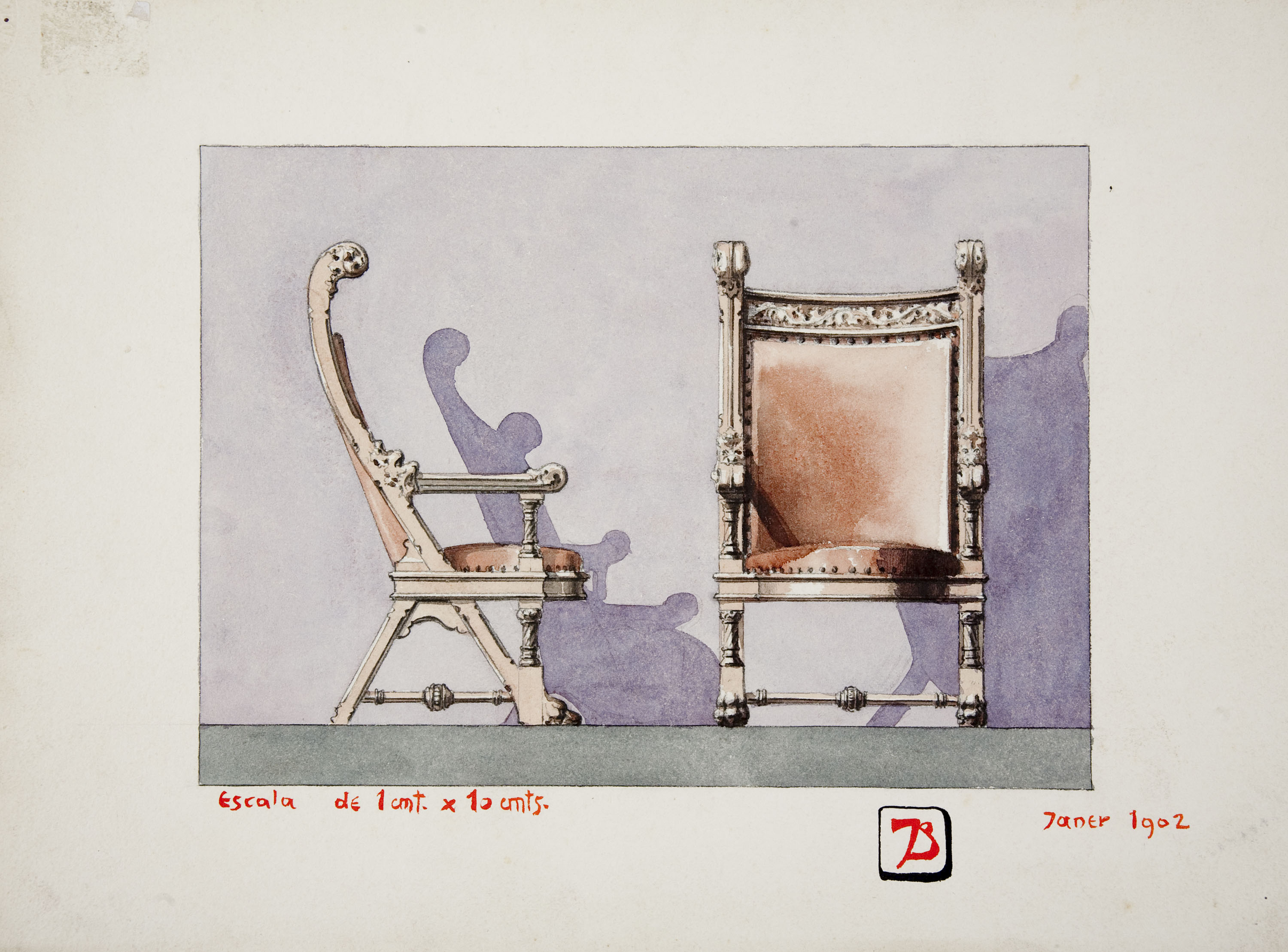 image for: Joan Busquets - Butaca, vista frontal i de perfil - 1902