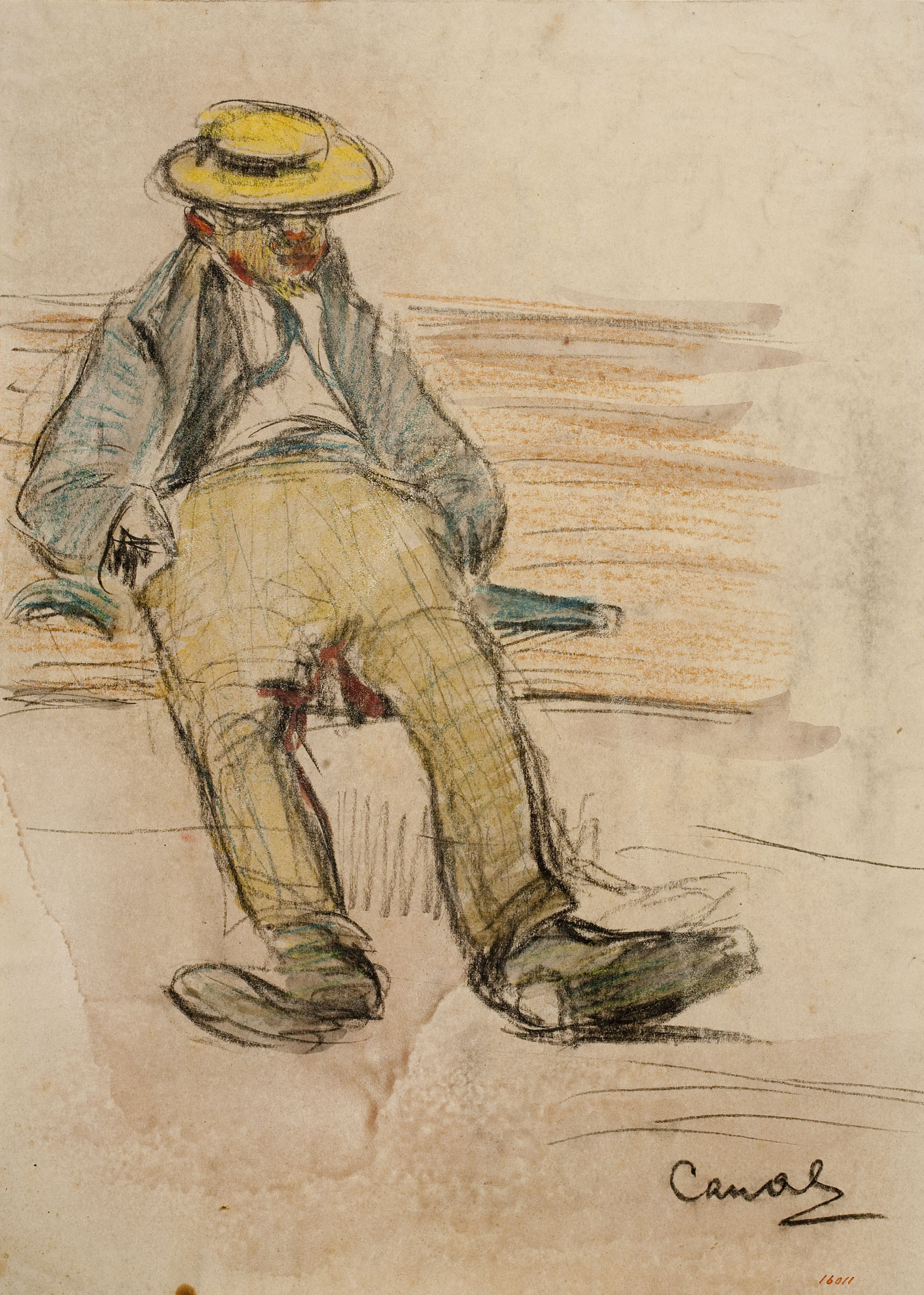 image for: Ricard Canals - Home assegut en un banc - Cap a 1896-1900