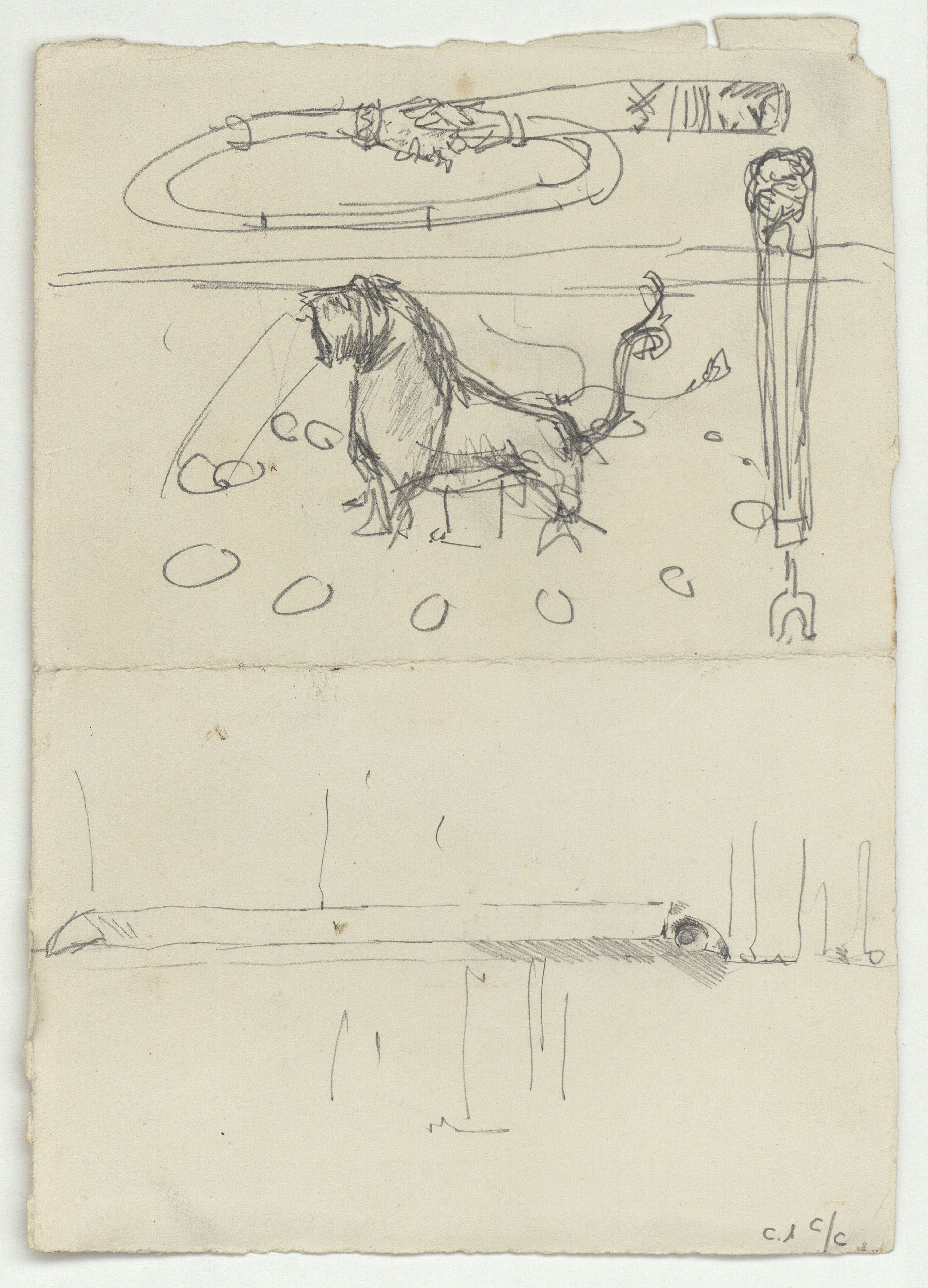 image for: Marià Fortuny - Paisatge (anvers) / Motius ornamentals d&#039;estil musulmà i croquis inconcret (revers) - Cap a 1870-1872 [1]