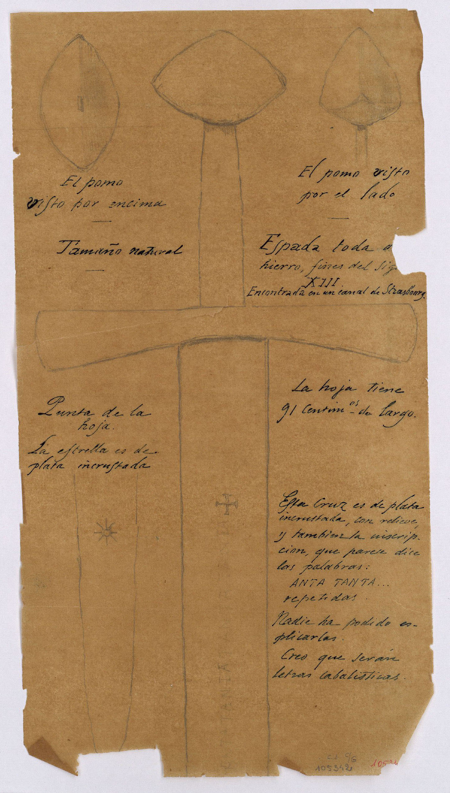 image for: Marià Fortuny - Espasa medieval procedent d&#039;Estrasburg - Cap a 1867-1872