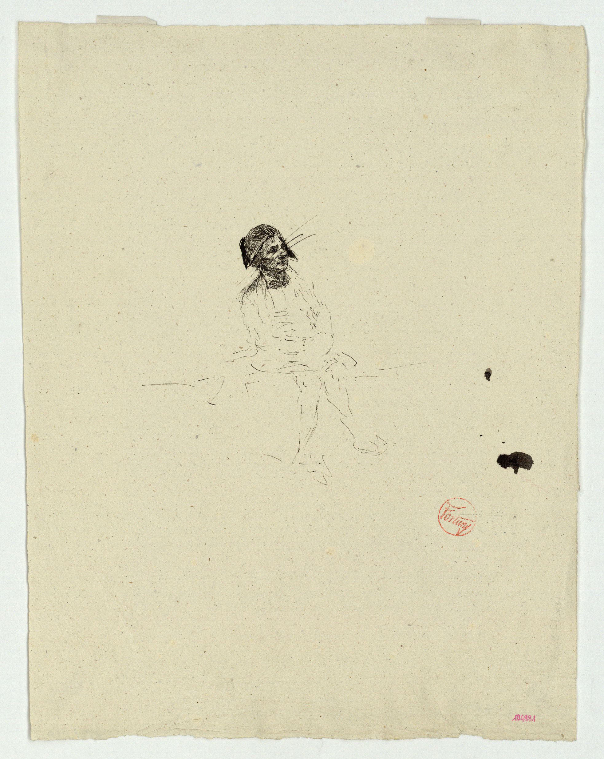 image for: Marià Fortuny - Esbós de figura amb bicorn - Cap a 1867-1872