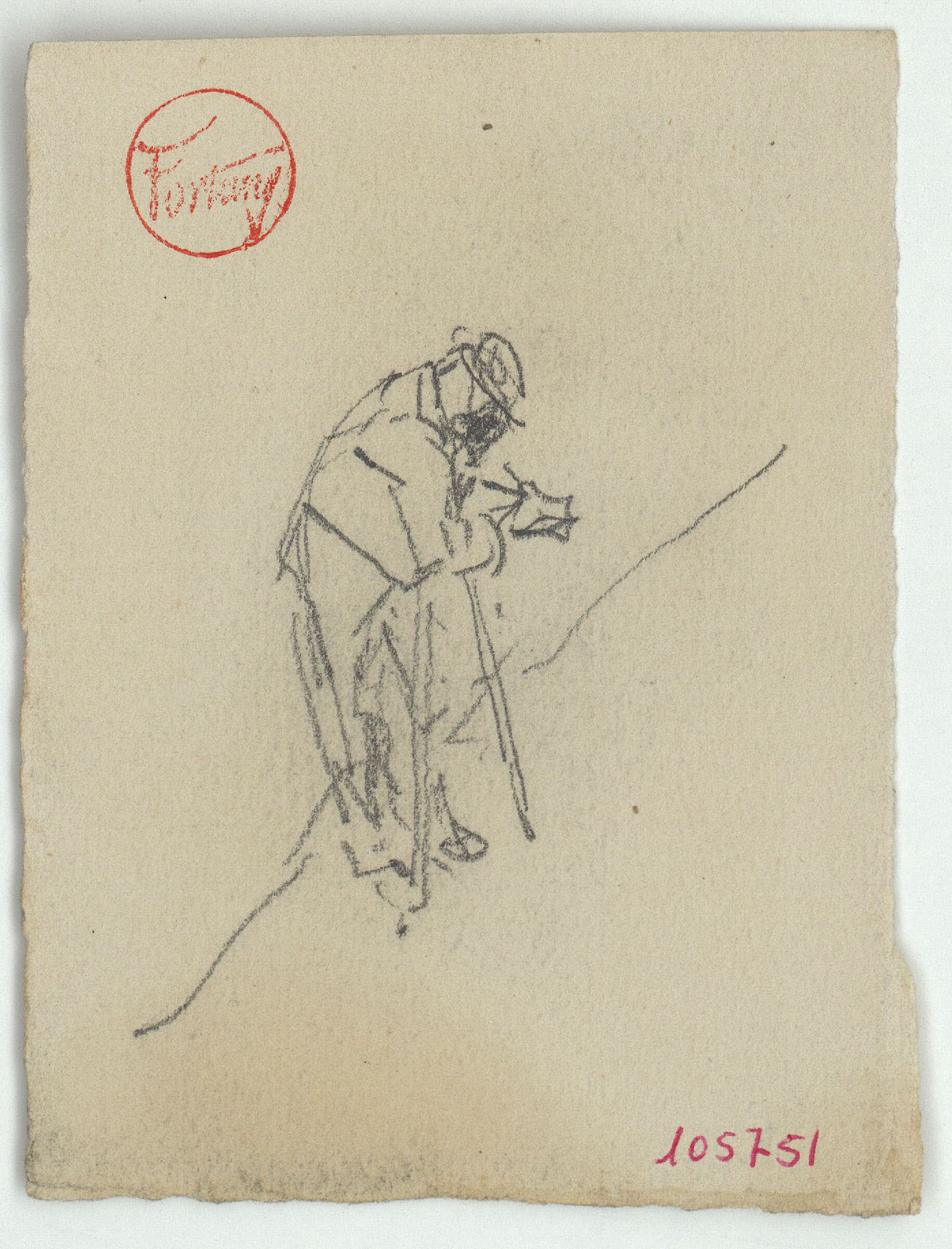 image for: Marià Fortuny - Esbós d&#039;home amb crosses - Cap a 1871