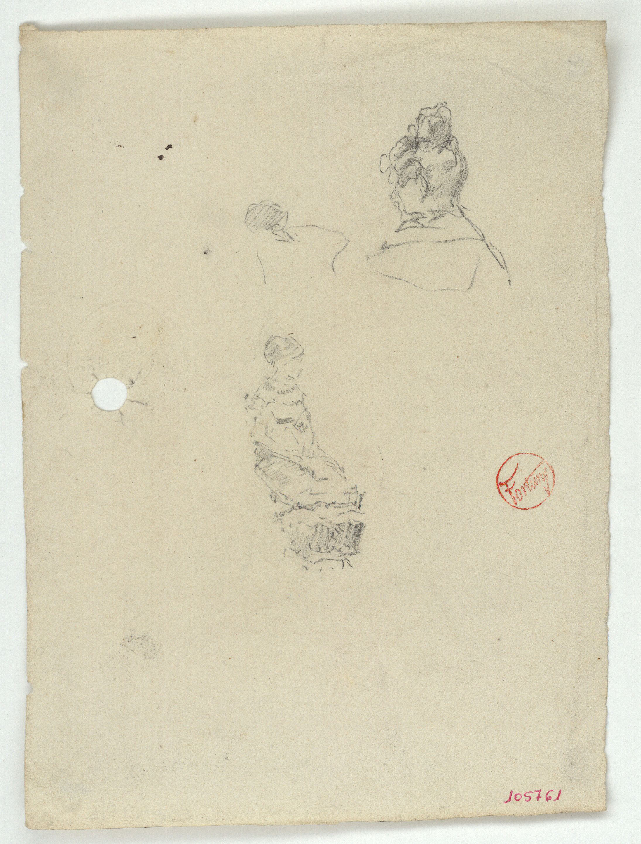 image for: Marià Fortuny - Cap de dona i figura femenina asseguda - Cap a 1867-1874