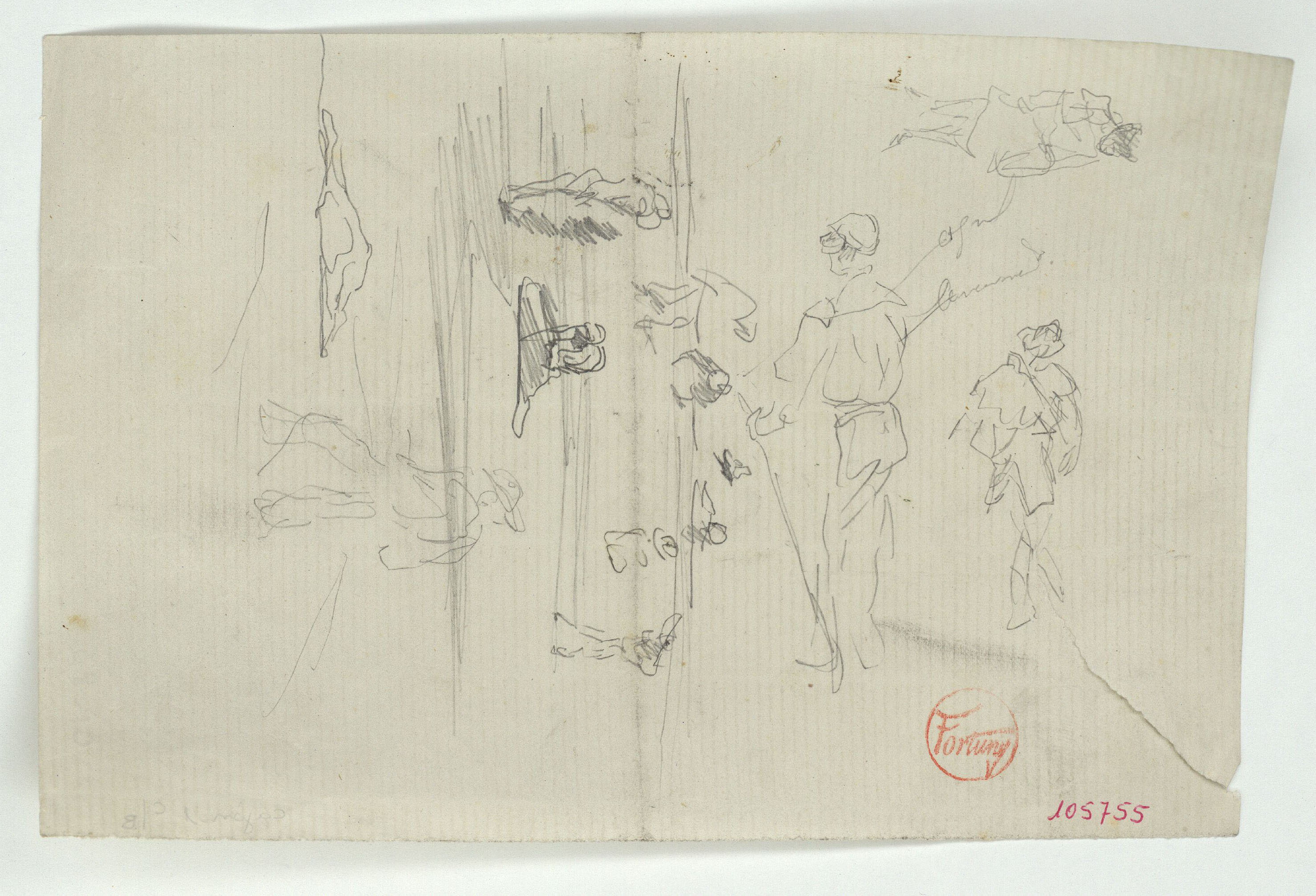 image for: Marià Fortuny - Croquis de figures masculines - Cap a 1870-1874