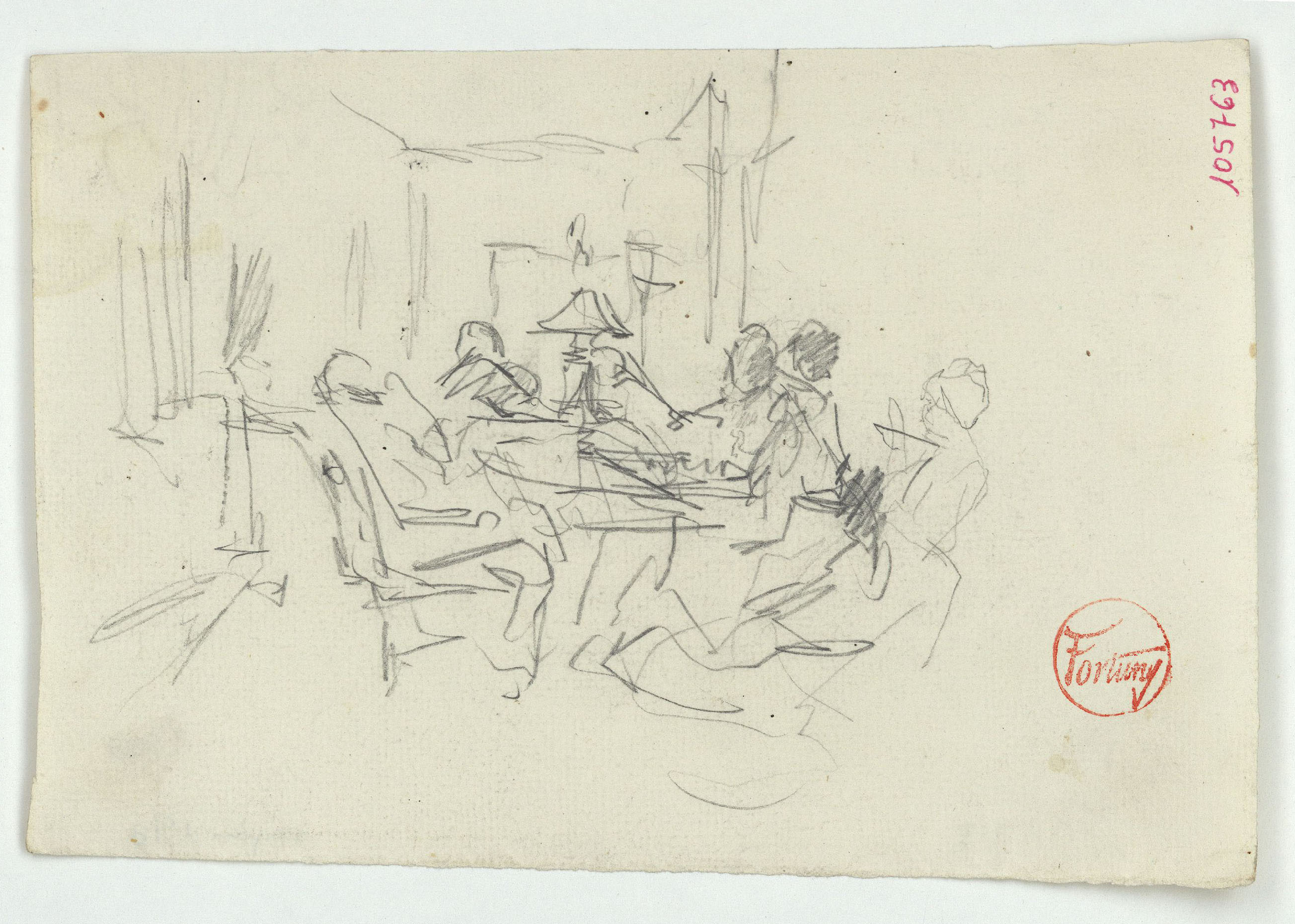 image for: Marià Fortuny - Figures al voltant d&#039;una taula - Cap a 1871