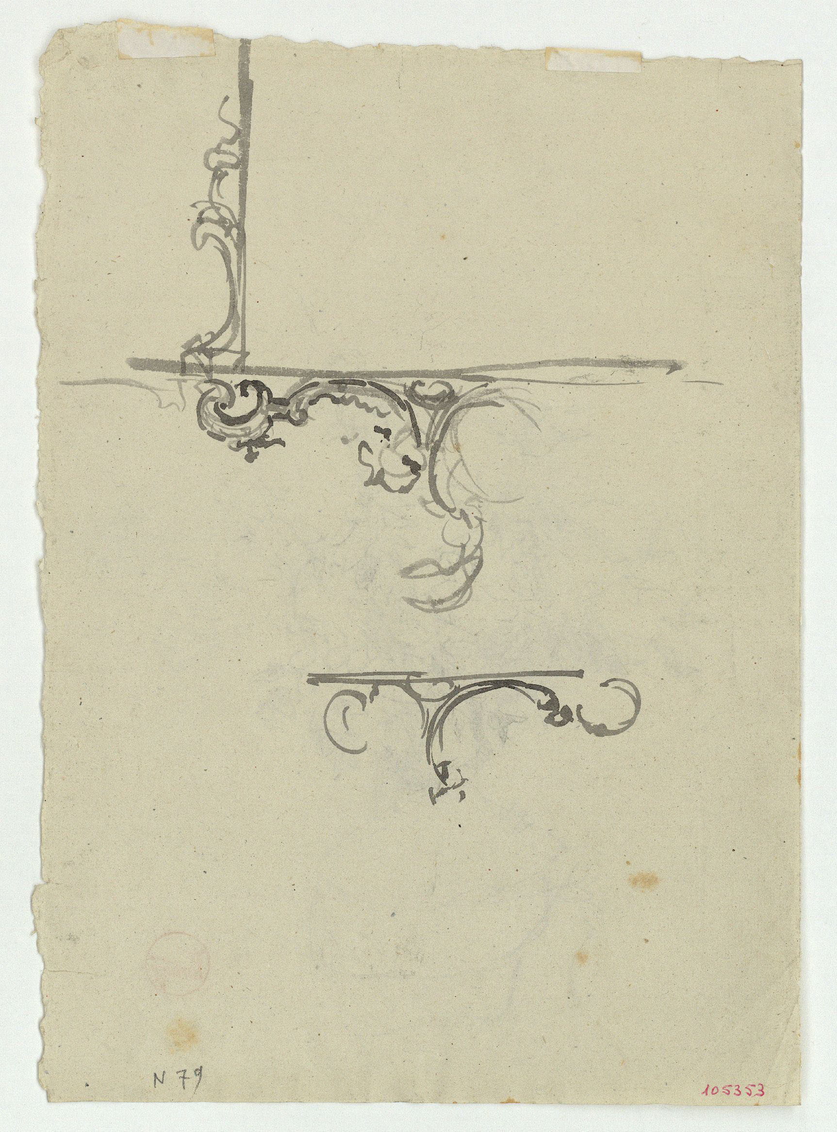 image for: Marià Fortuny - Tornapuntes (anvers) / Arbust (revers) - Cap a 1863-1870