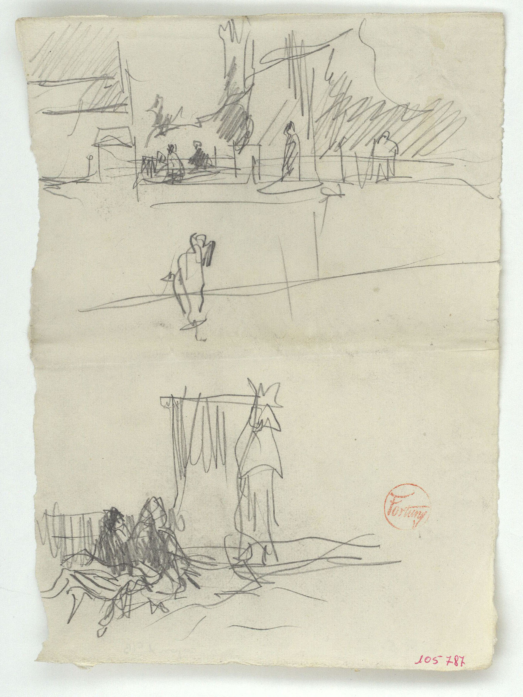 image for: Marià Fortuny - Croquis de figures a l&#039;aire lliure - Cap a 1870-1874