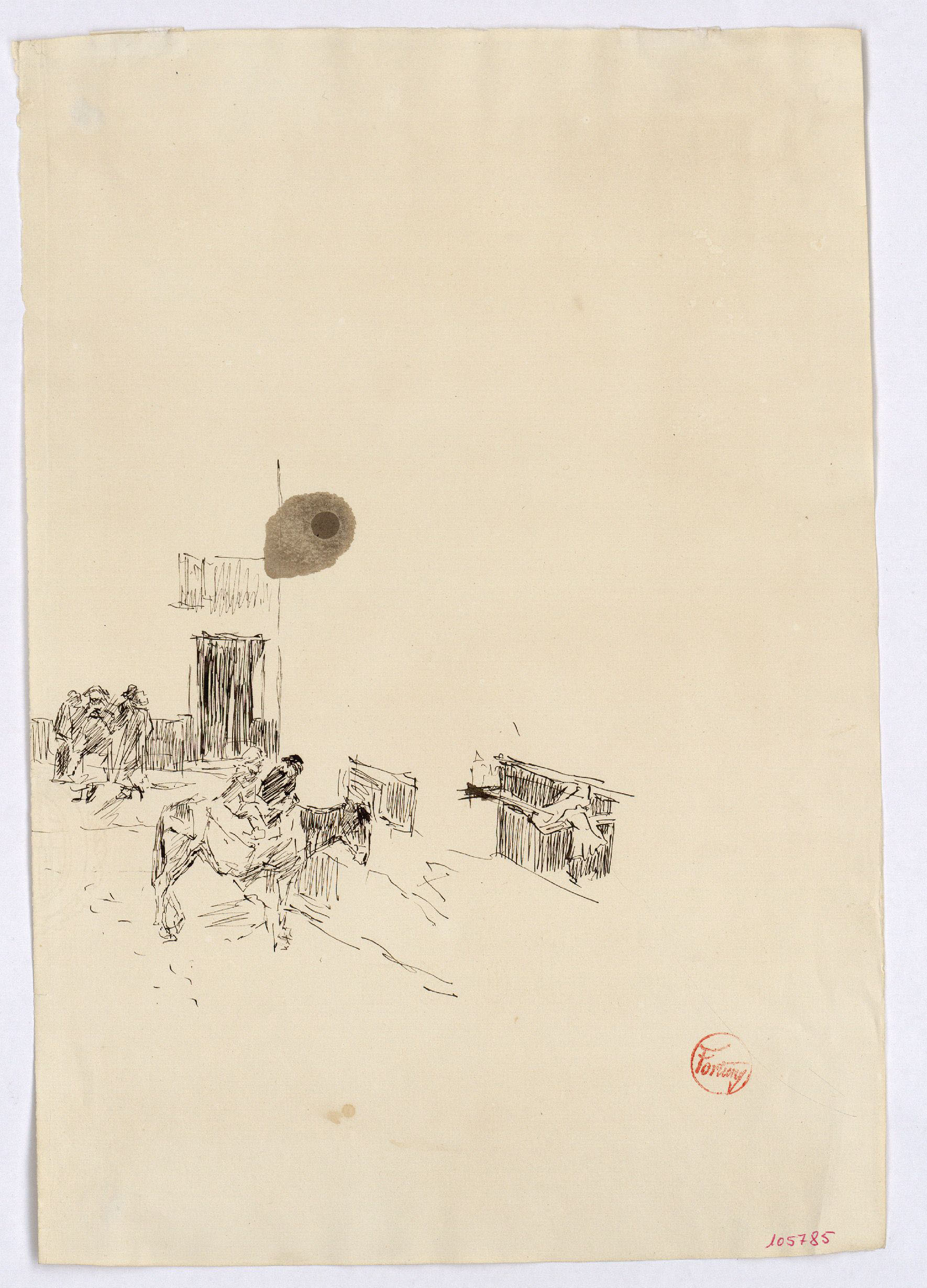 image for: Marià Fortuny - Esbós de carrer amb figures - Cap a 1867-1872