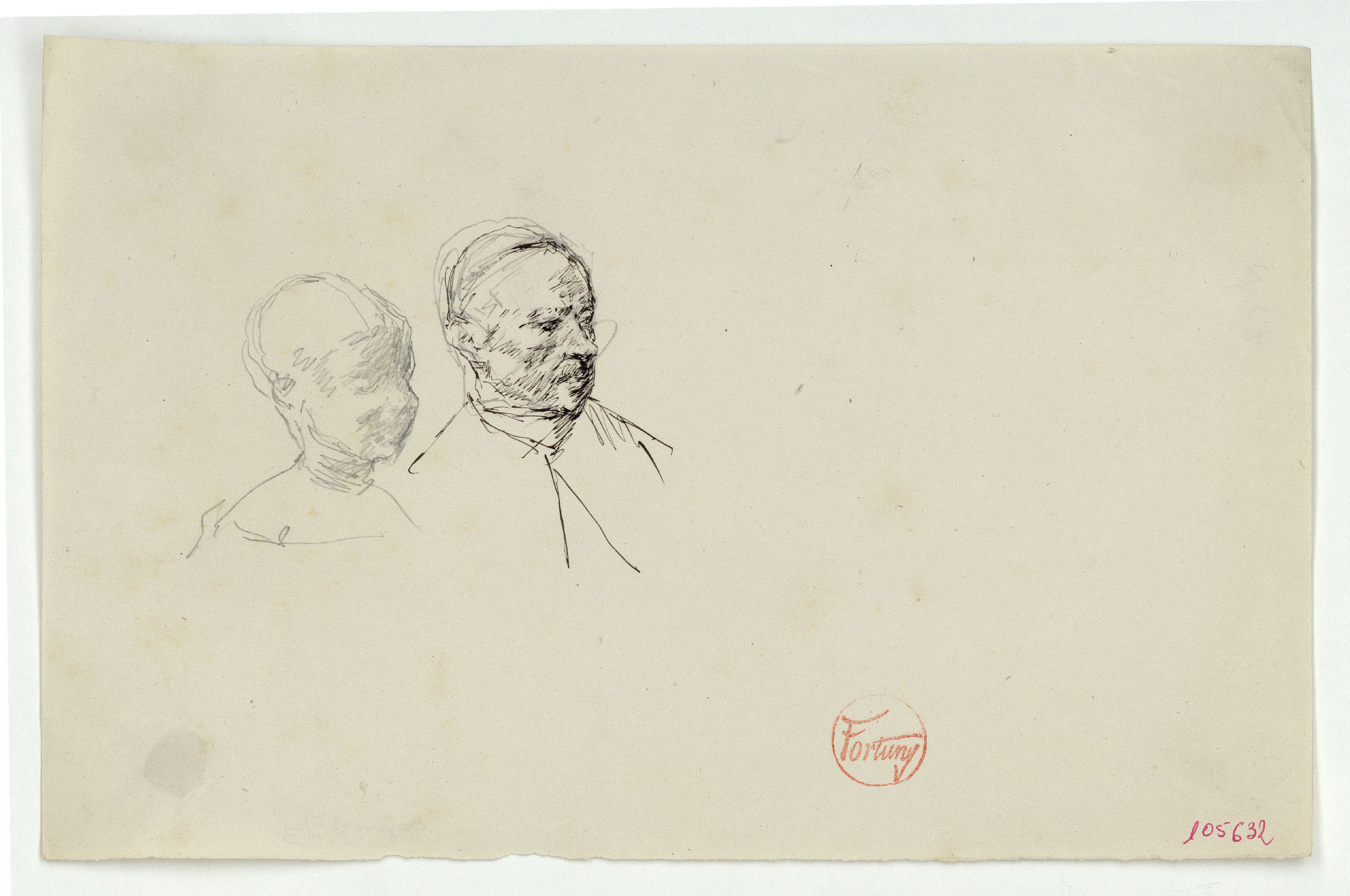 image for: Marià Fortuny - Bustos d&#039;un nen i un clergue - Cap a 1863-1866
