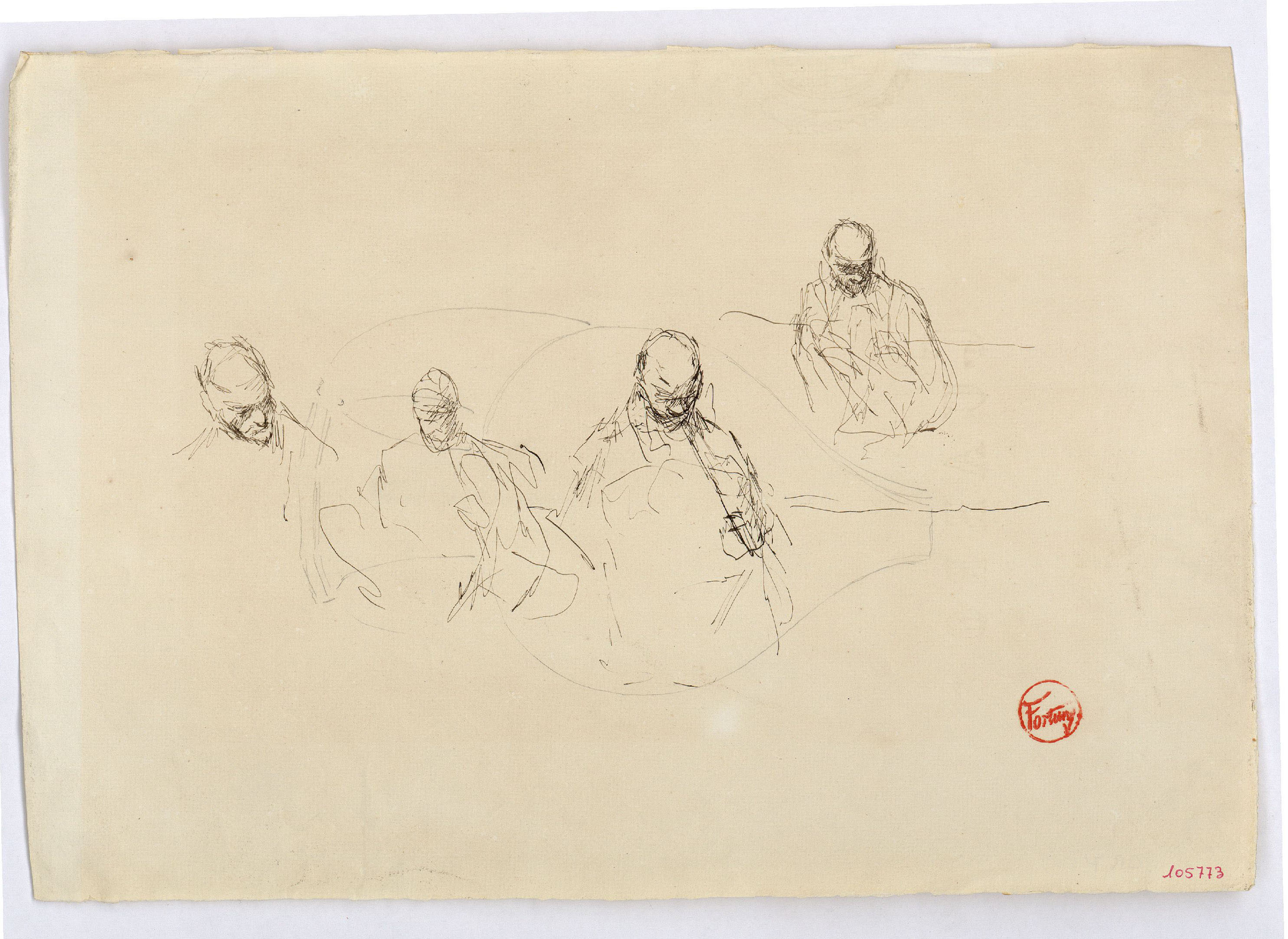 image for: Marià Fortuny - Esbós de figures masculines - Cap a 1867-1872