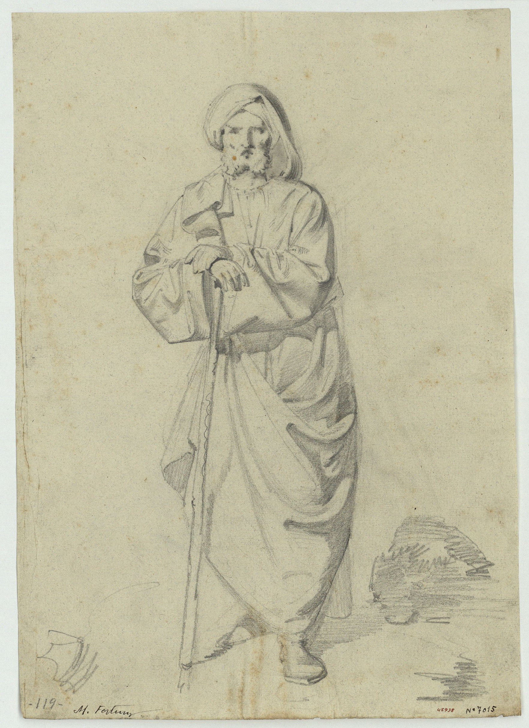 image for: Marià Fortuny - Estudi acadèmic de figura oriental - Cap a 1856-1858