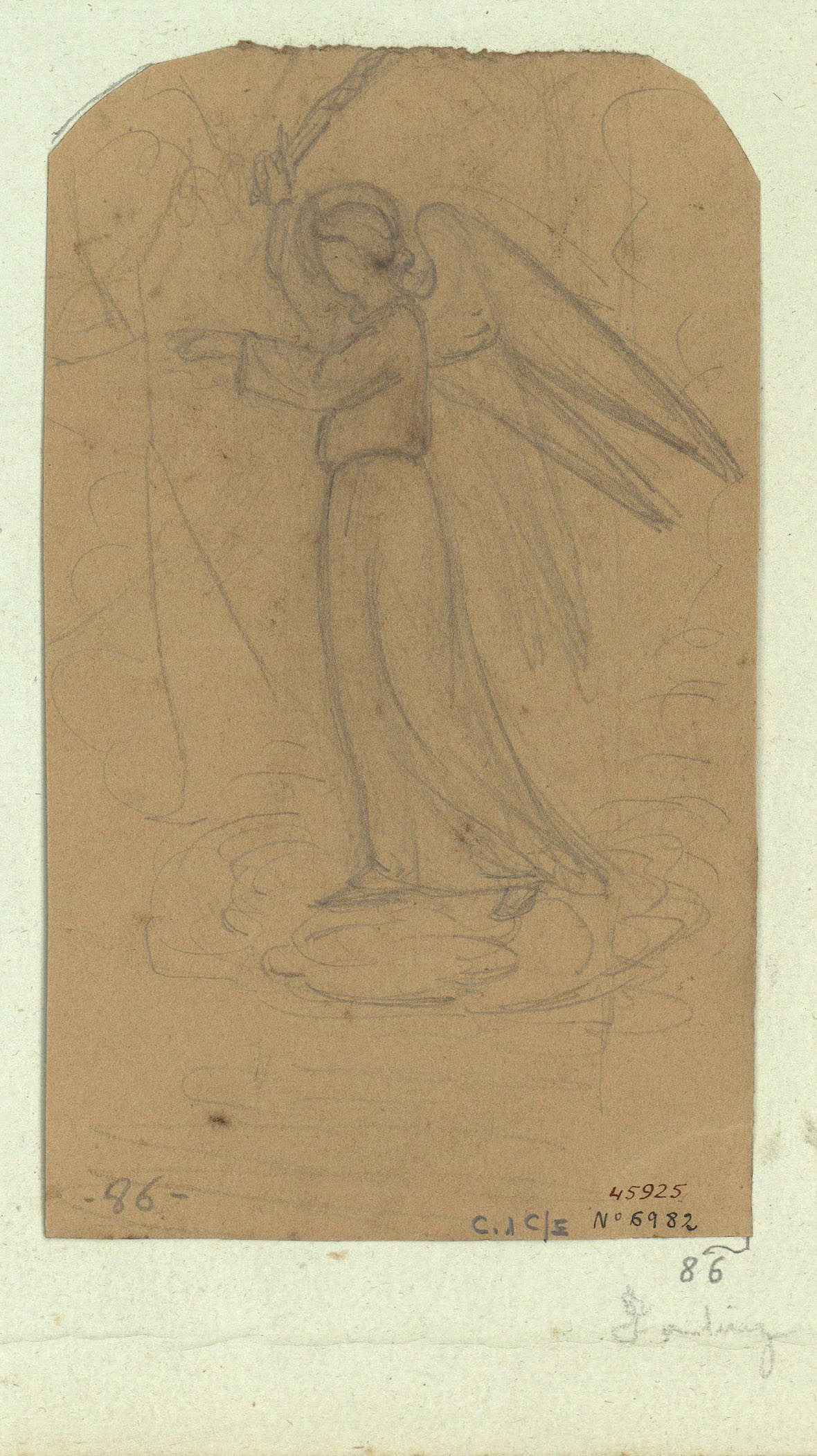 image for: Marià Fortuny - Àngel amb espasa - Cap a 1856-1858