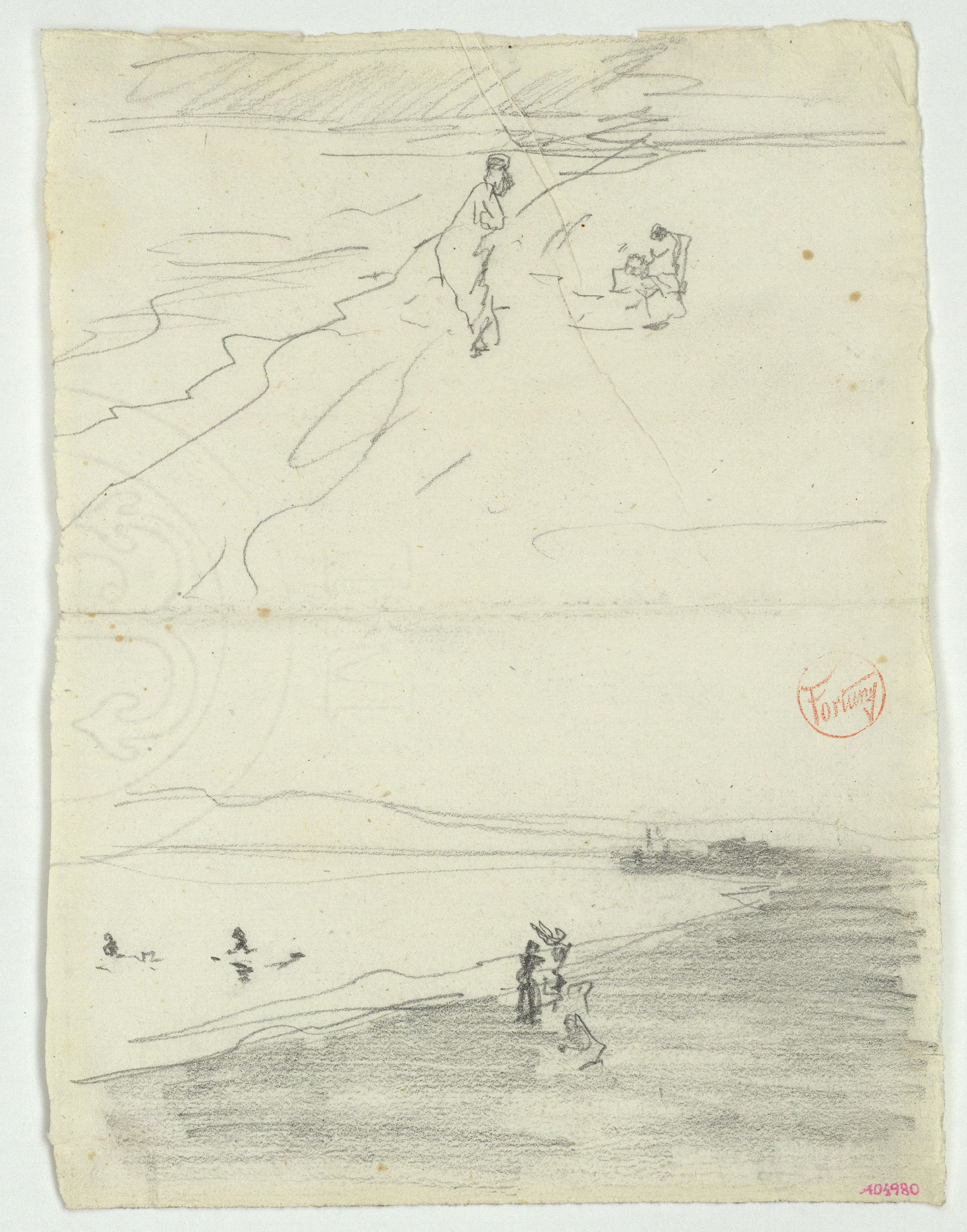 image for: Marià Fortuny - Figures a la platja - Cap a 1874